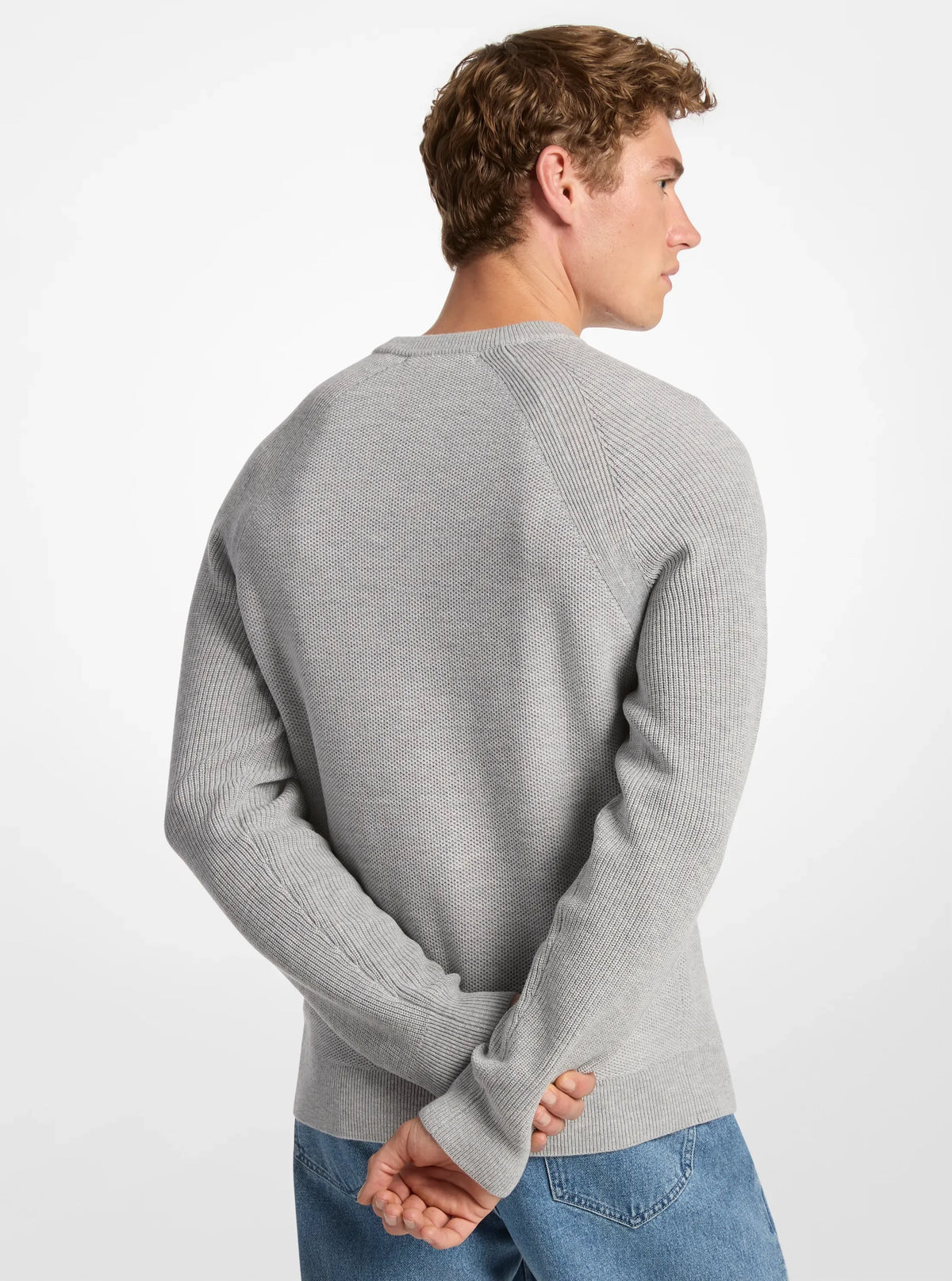 Michael Kors Wool Blend Crewneck Sweater HEATHER GREY