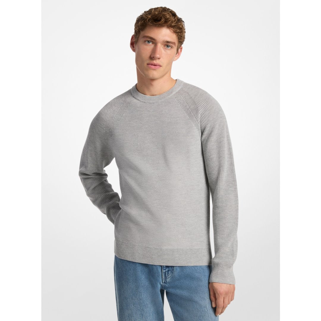 Michael Kors Wool Blend Crewneck Sweater HEATHER GREY