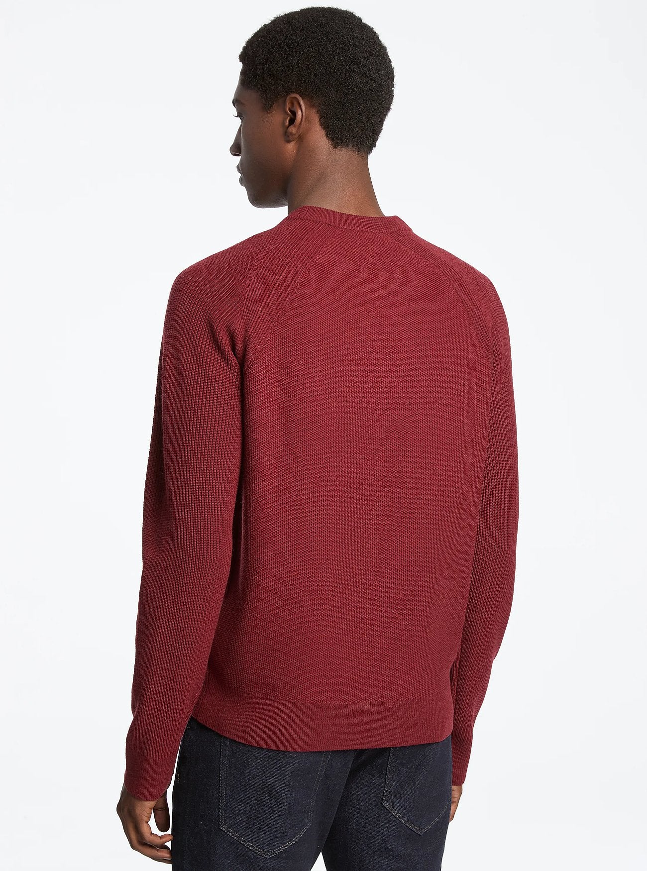 Michael Kors Wool Blend Crewneck Sweater CHERRY