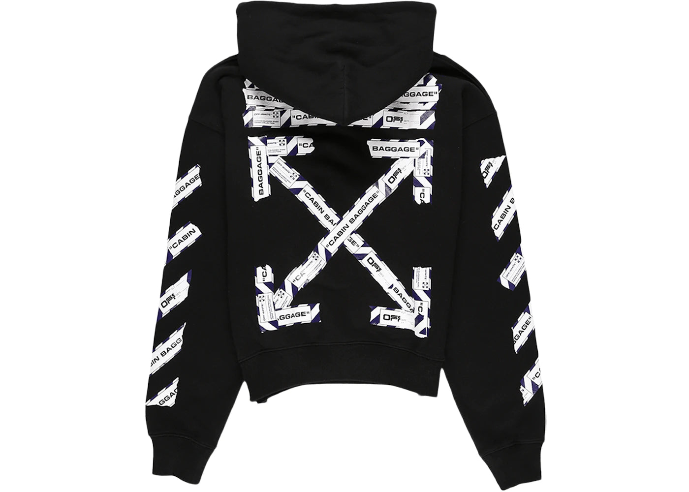 off-white airport tape arrows diag over hoodie black/multicolor