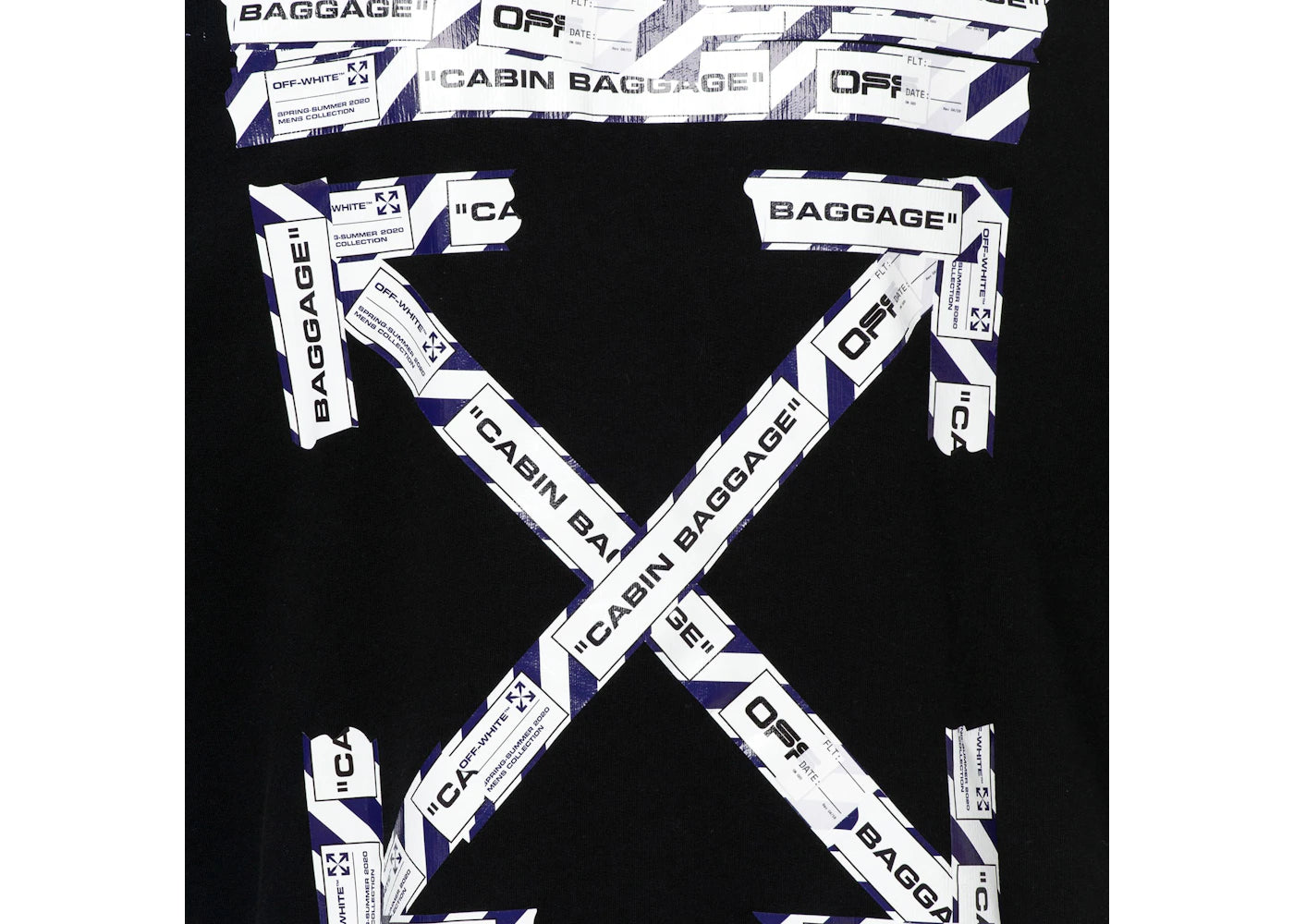 off-white airport tape arrows diag over hoodie black/multicolor