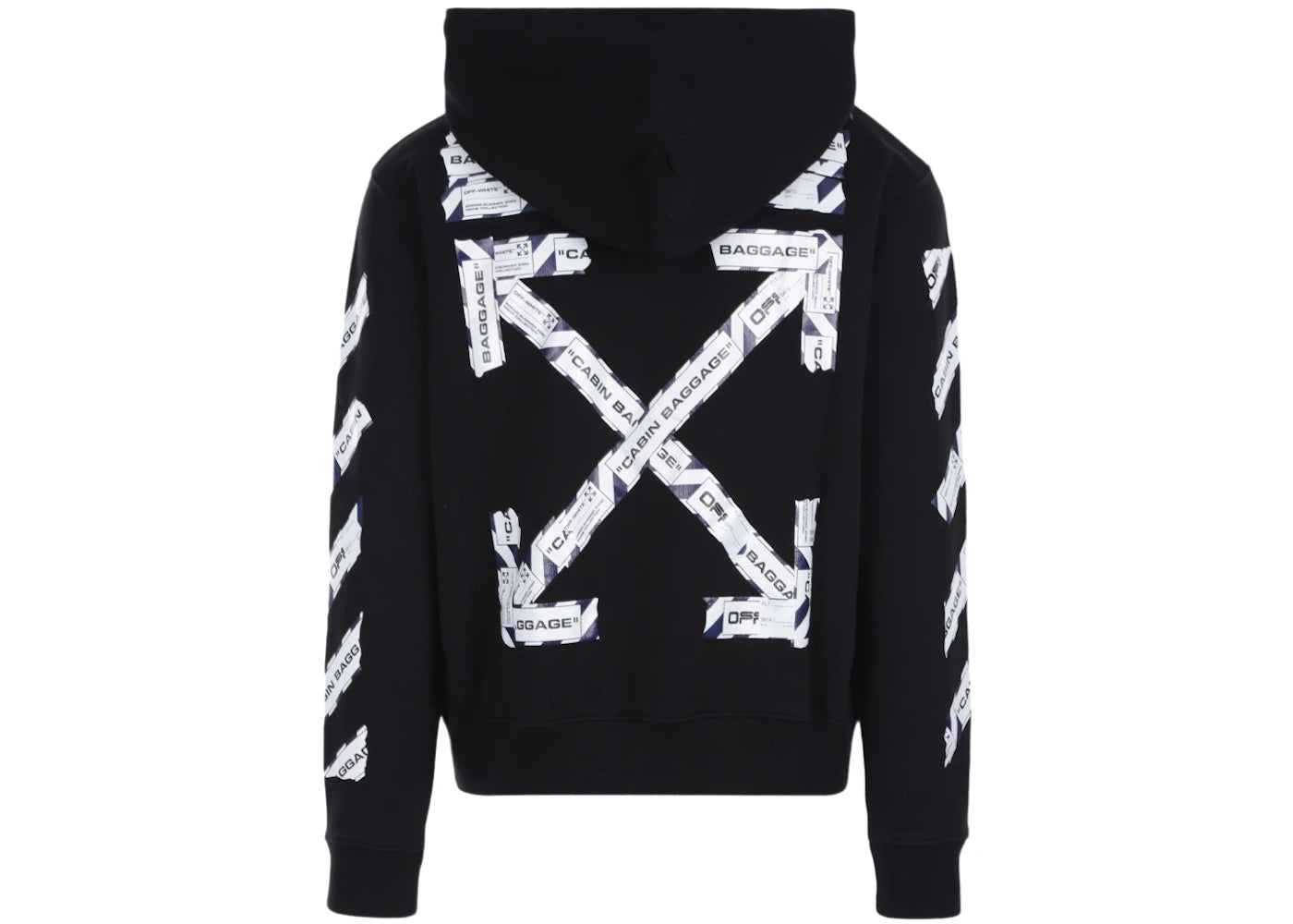 off-white airport tape zip up hoodie black