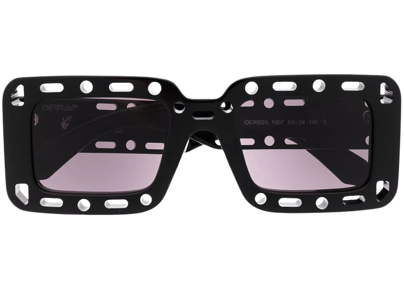 off-white atlantic cut-out detail square frame sunglasses black