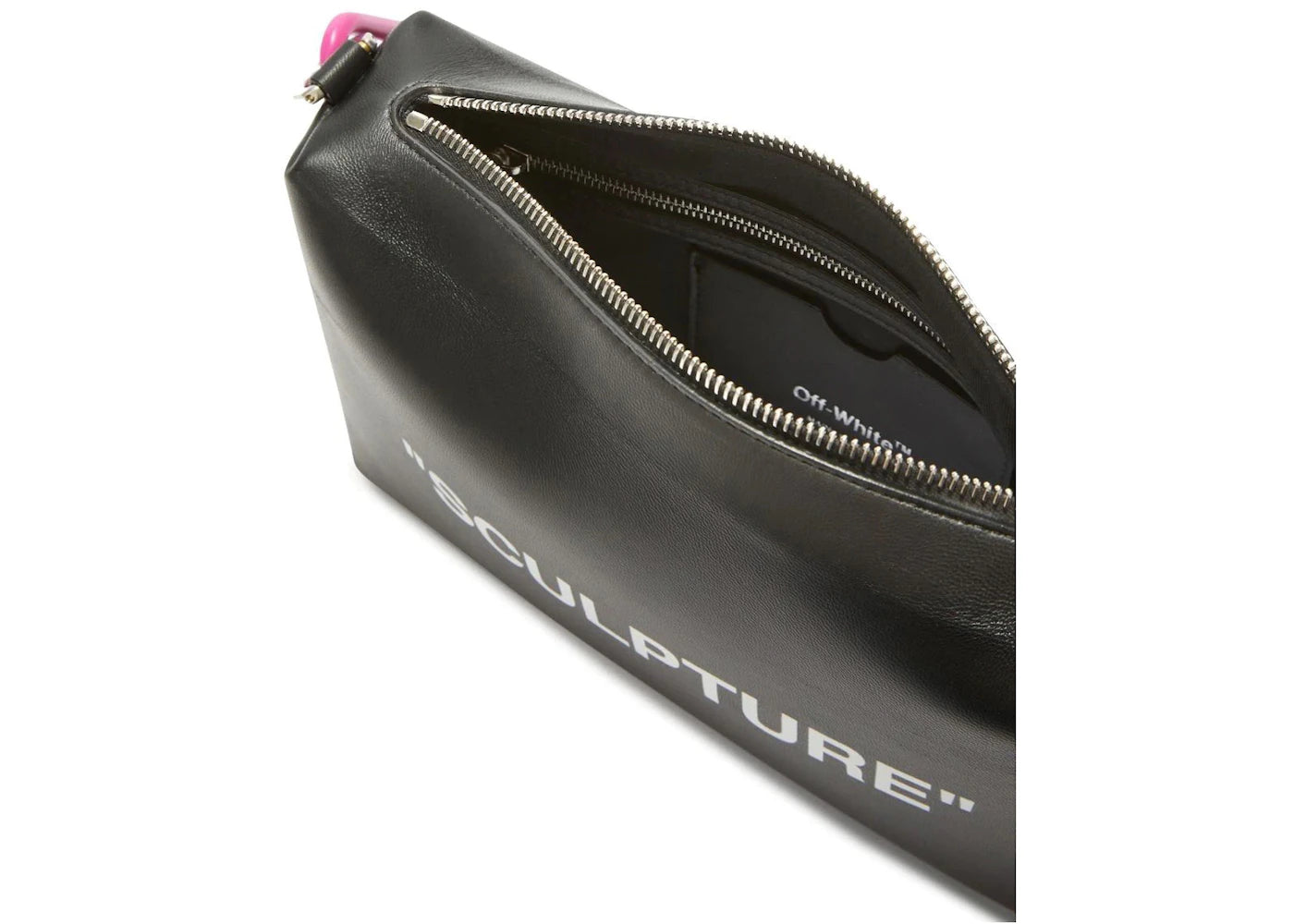 off-white block pouch quote clutch bag black