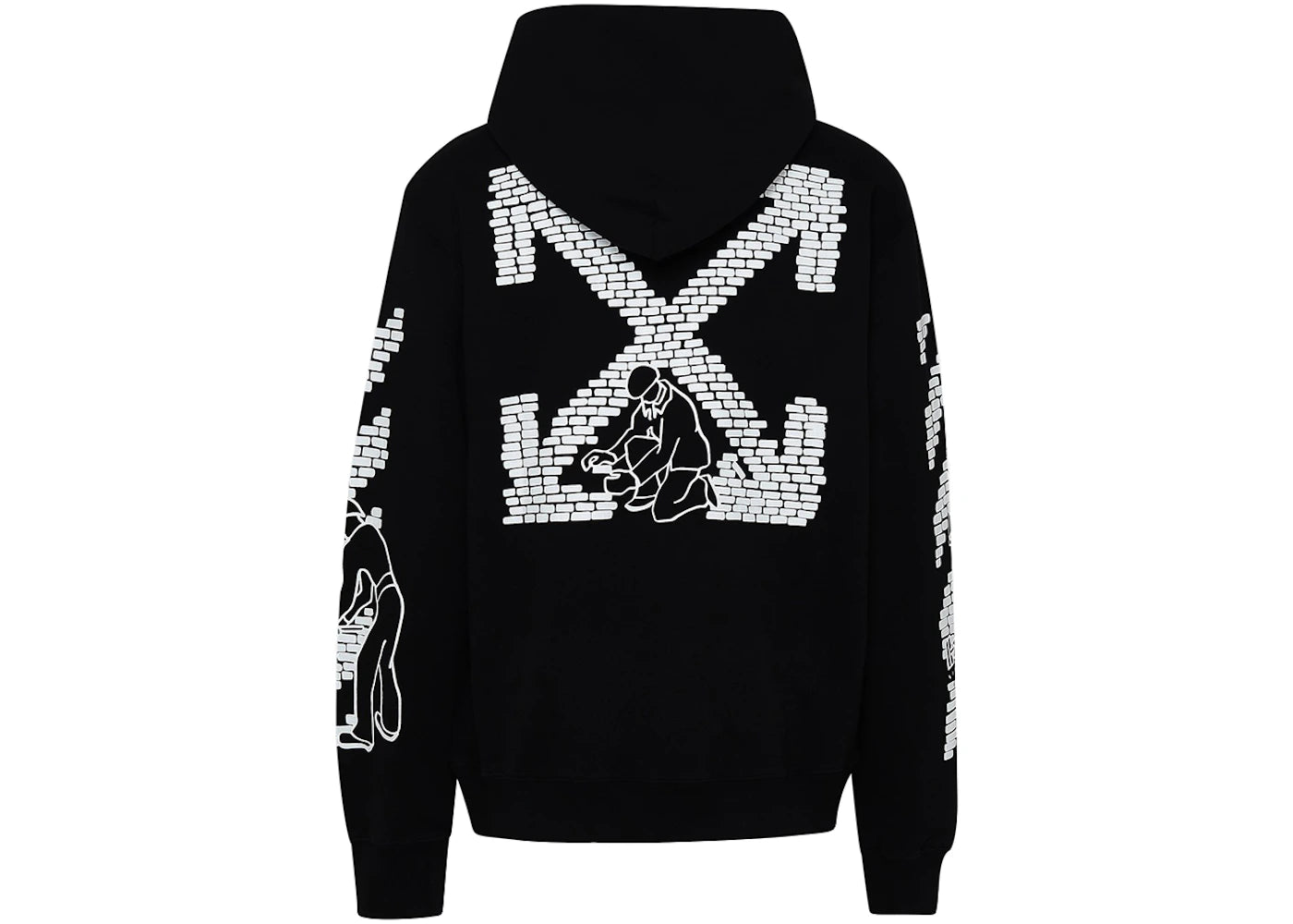 off-white brick arrows hoodie black
