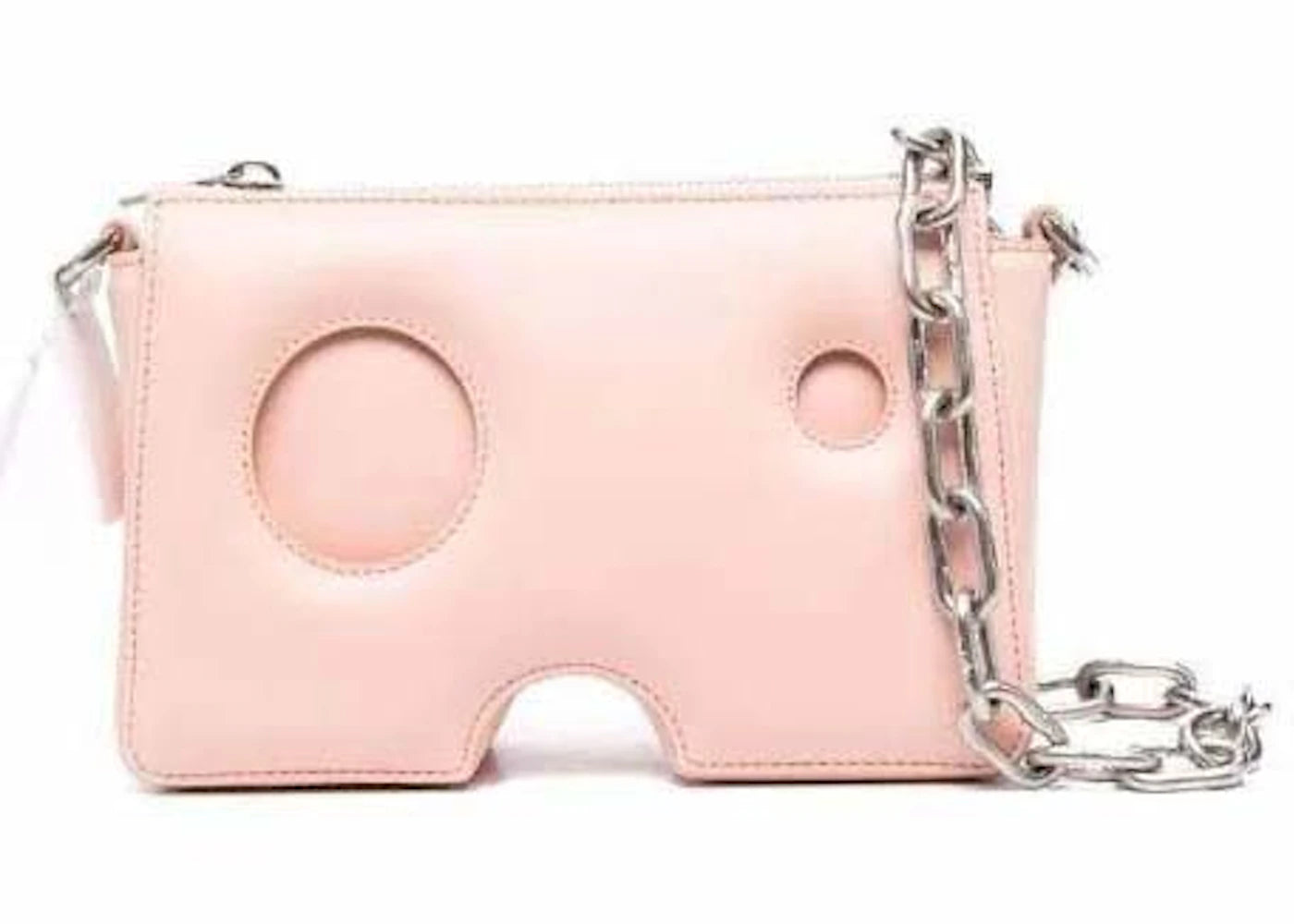 off-white burrow leather shoulder bag pink