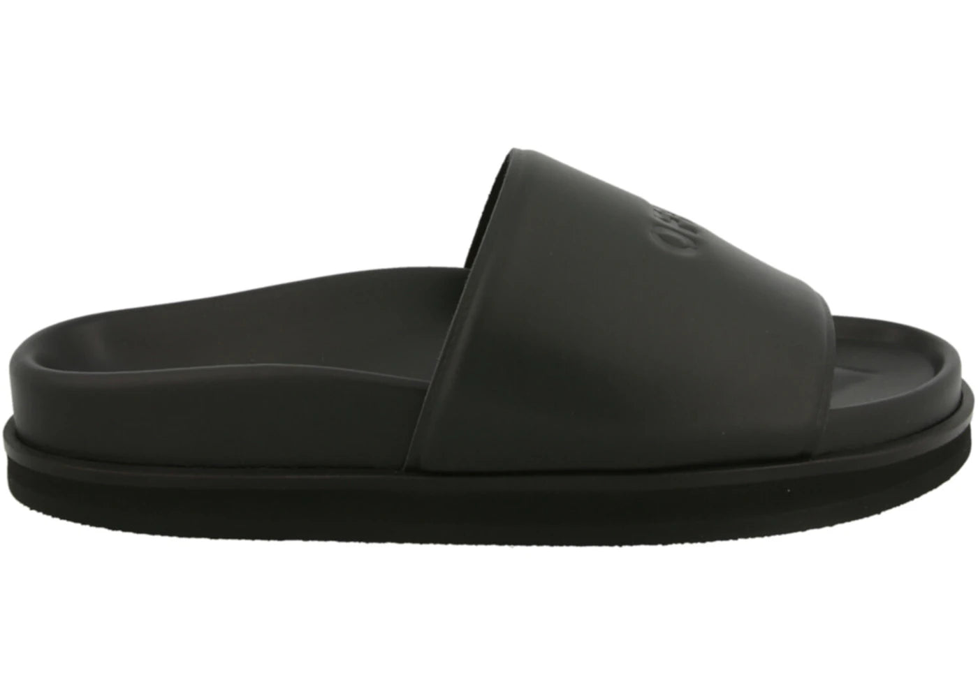 Off-White Cloud Stamp Leather Slides Black (Women'S)