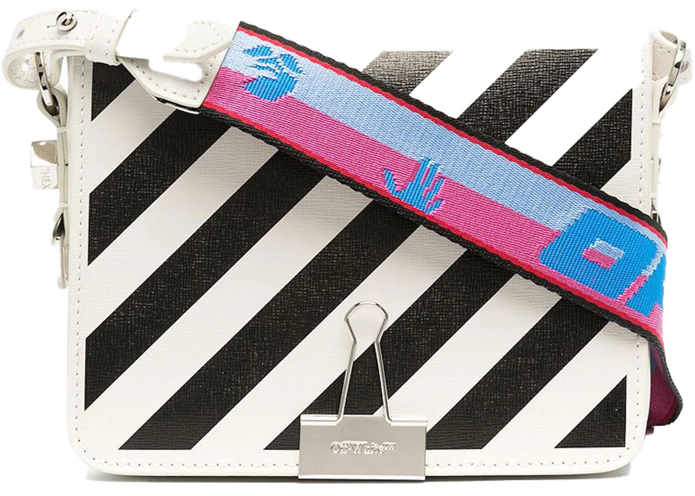 off-white diag flap bag ss21 white/black