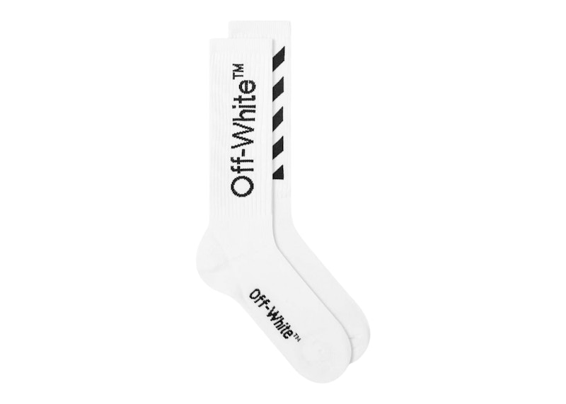 Off-White Diag Helvetica Long Socks White/Black – Kicks Machine