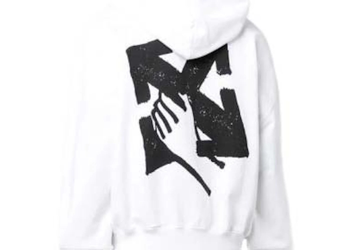 off-white hand arrow boxy hoodie white