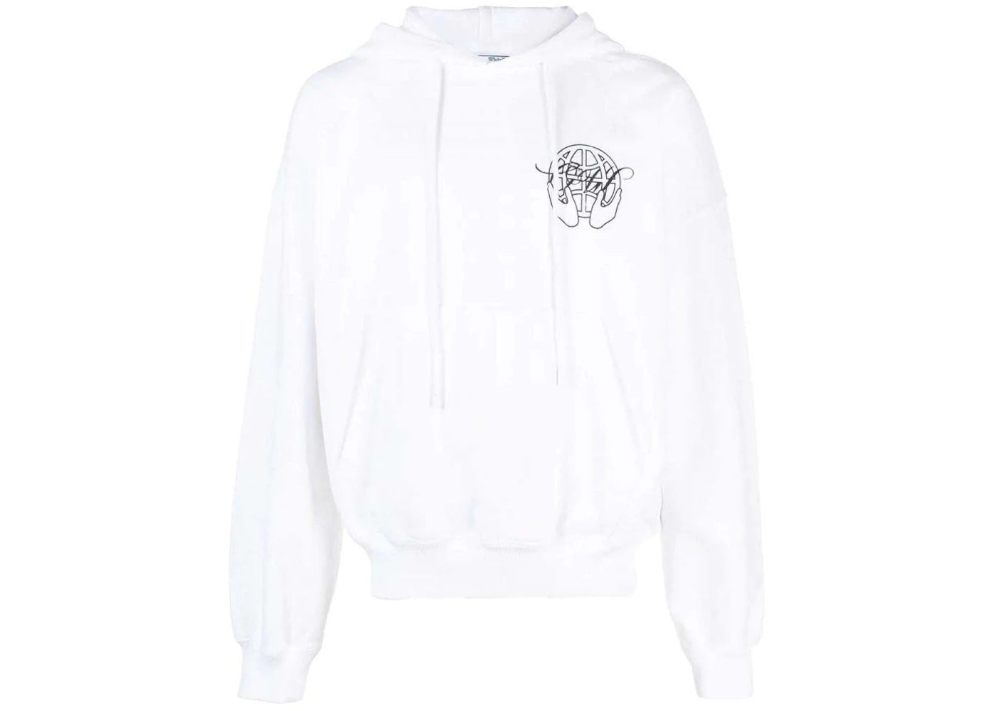 off-white hand arrow boxy hoodie white