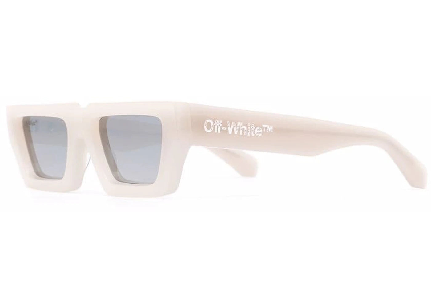Off-White Manchester Rectangular Frame Sunglasses Beige Silver White (Oeri002Y21Pla0016172)