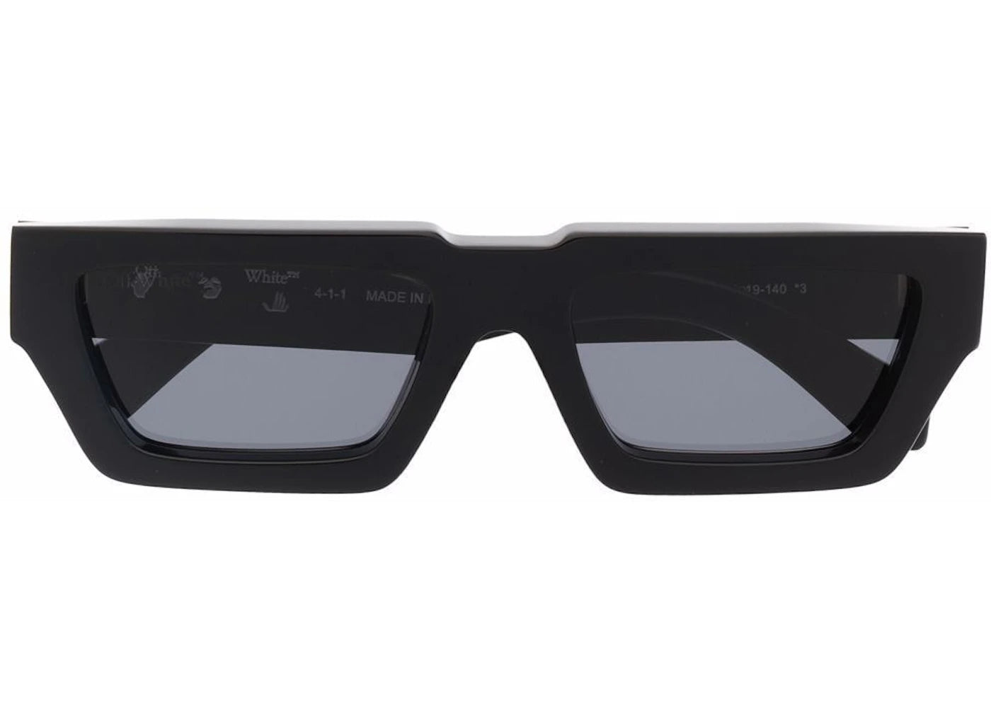 off-white manchester rectangular frame sunglasses black/dark grey/white (oeri002y21pla0011007)