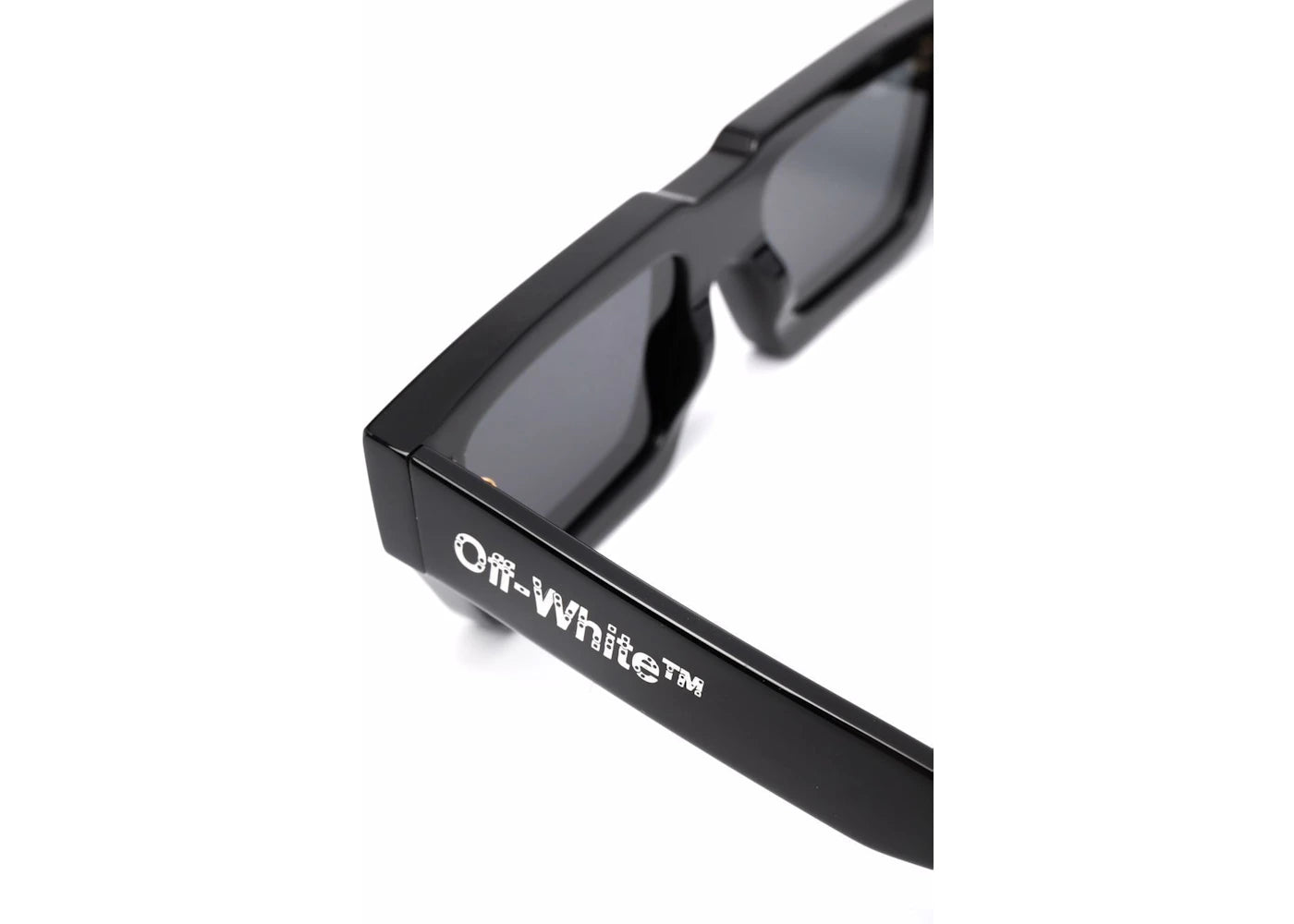 off-white manchester rectangular frame sunglasses black/dark grey/white (oeri002y21pla0011007)