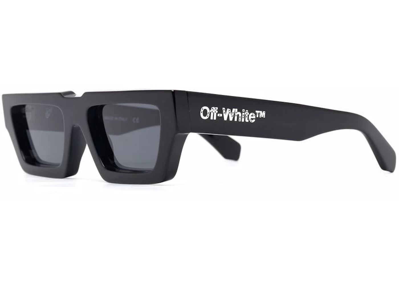 off-white manchester rectangular frame sunglasses black/dark grey/white (oeri002y21pla0011007)