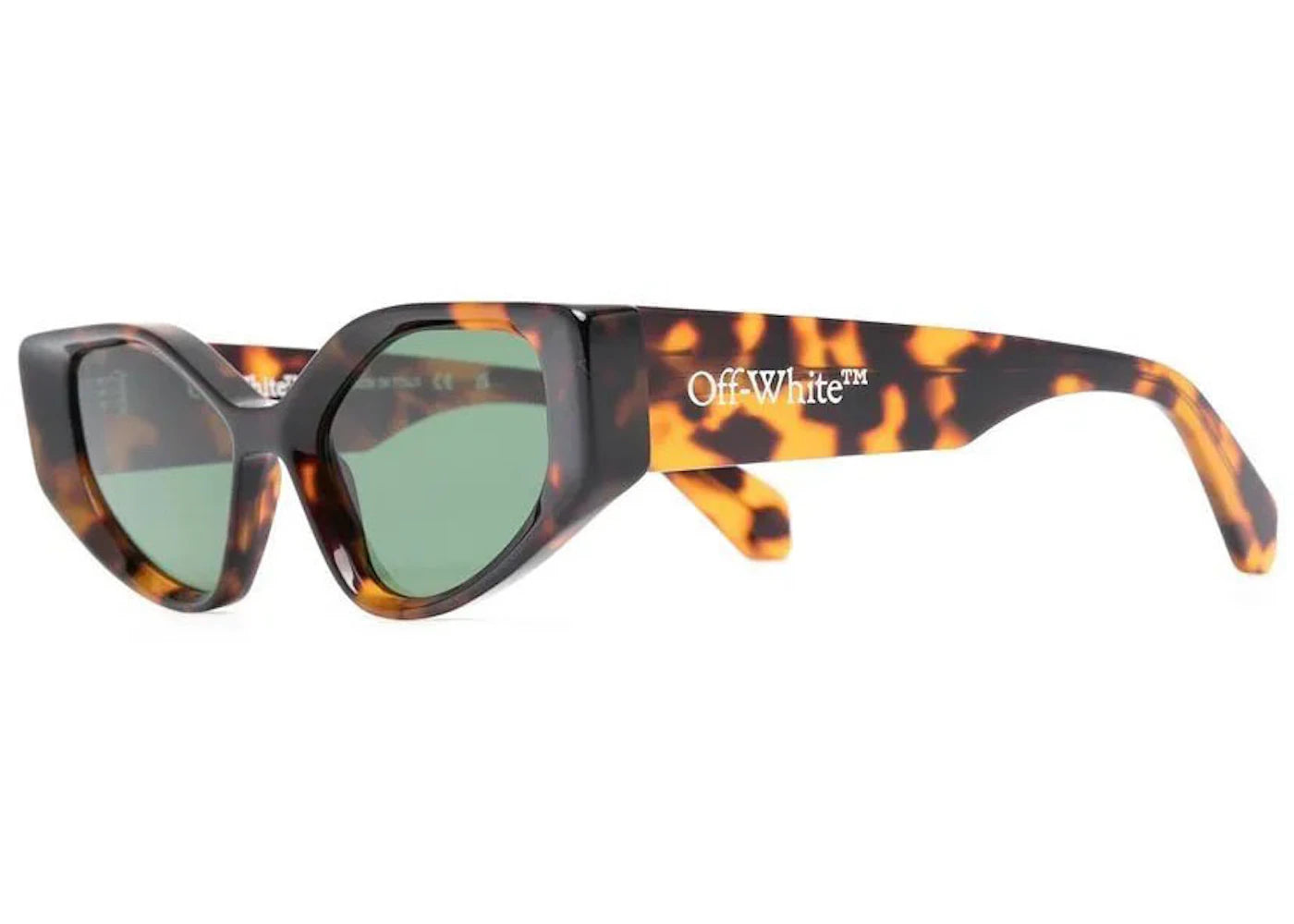 off-white memphis sunglasses havana/green (oeri063s23pla0016055)