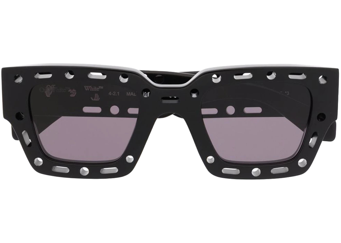 off-white mercer cut-out square frame sunglasses black white (oeri026s22pla0011007 blk) No Find