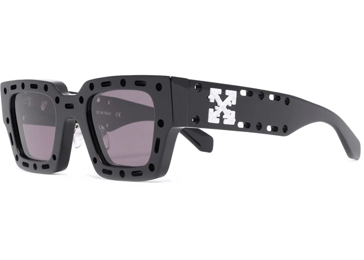 Off-White Mercer Cut-Out Square Frame Sunglasses Black White (Oeri026S22Pla0011007 Blk)