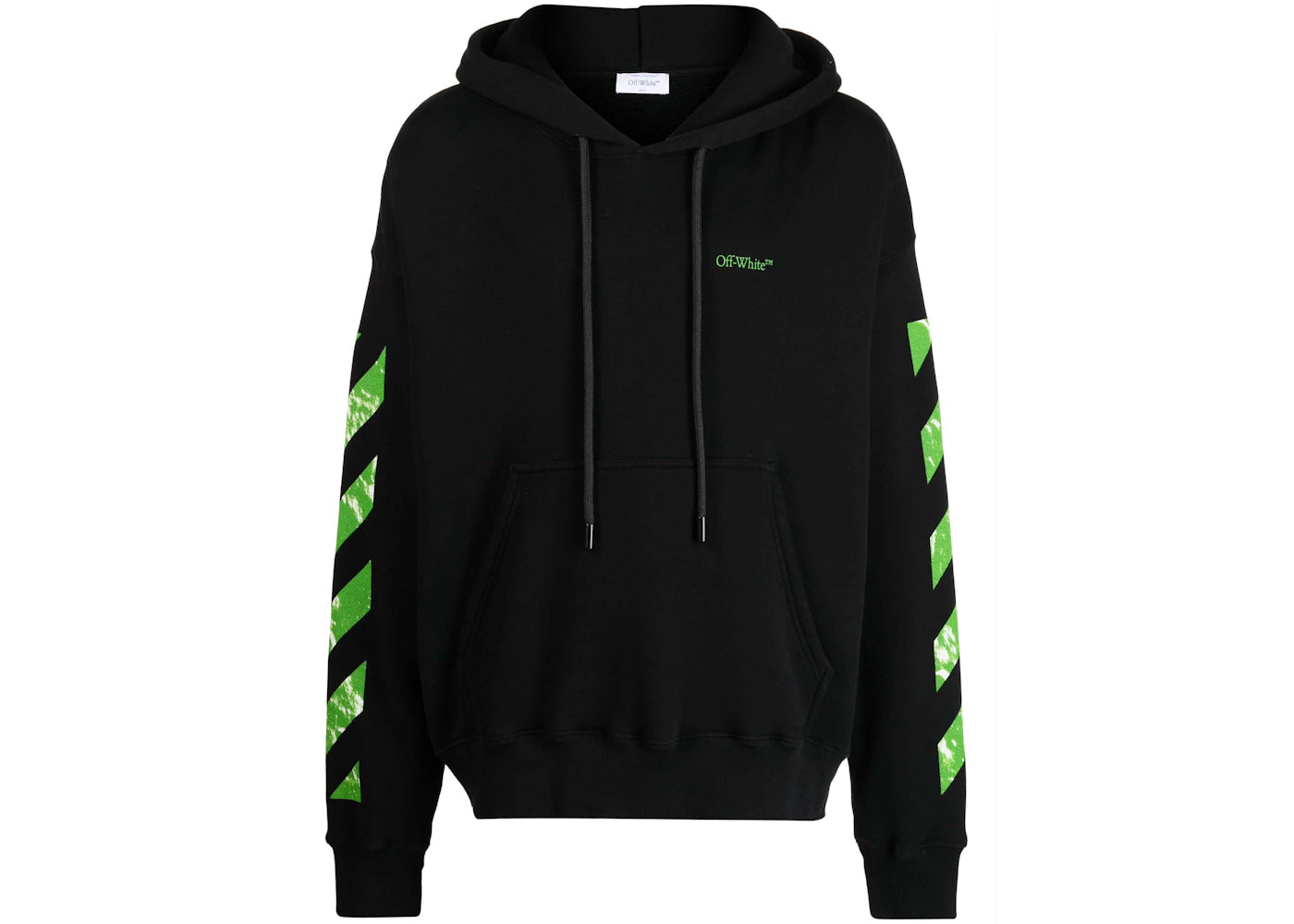 off-white moon cam arrow skate hoodie black/bright green