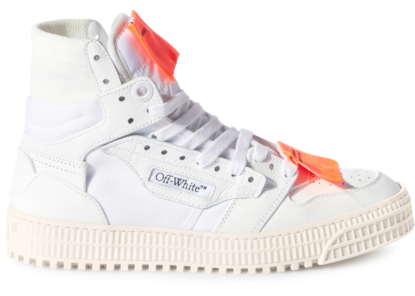 Off-White Off Court 3.0 Leather White White Orange (Thin Medial Logo)