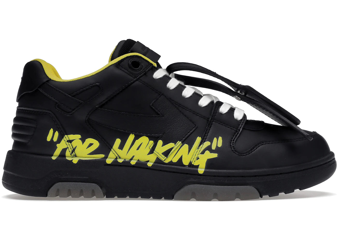 Off-White Out Of Office "Ooo" Low Tops For Walking Black Yellow