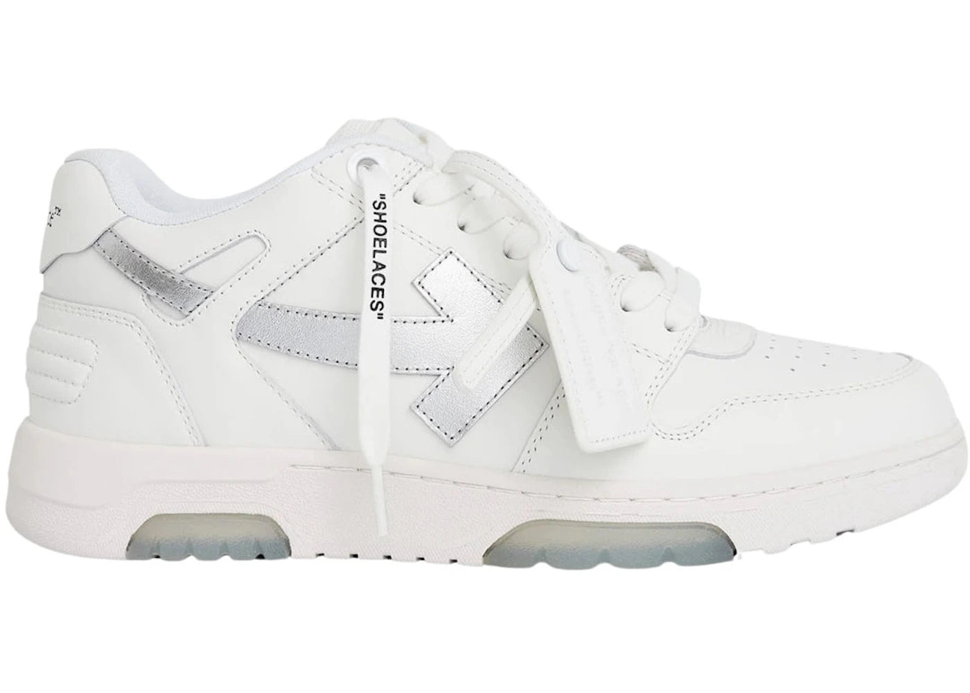 Off-White Out Of Office Ooo Low Tops White Silver – Kicks