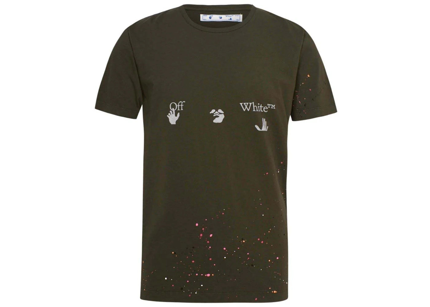 off-white paint splatter t-shirt green