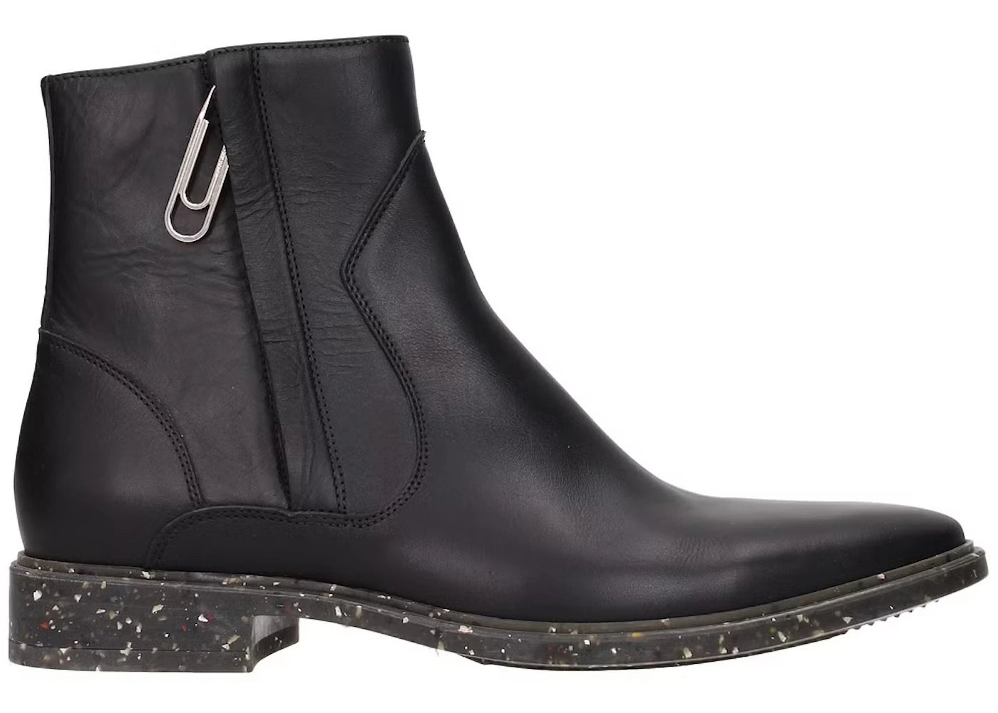 Off-White Paperclip Zip-Up Ankle Boots Black