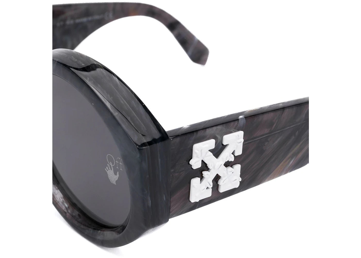 off-white sara round frame sunglasses dark grey marble white (owri022f20pla0010700) No Find