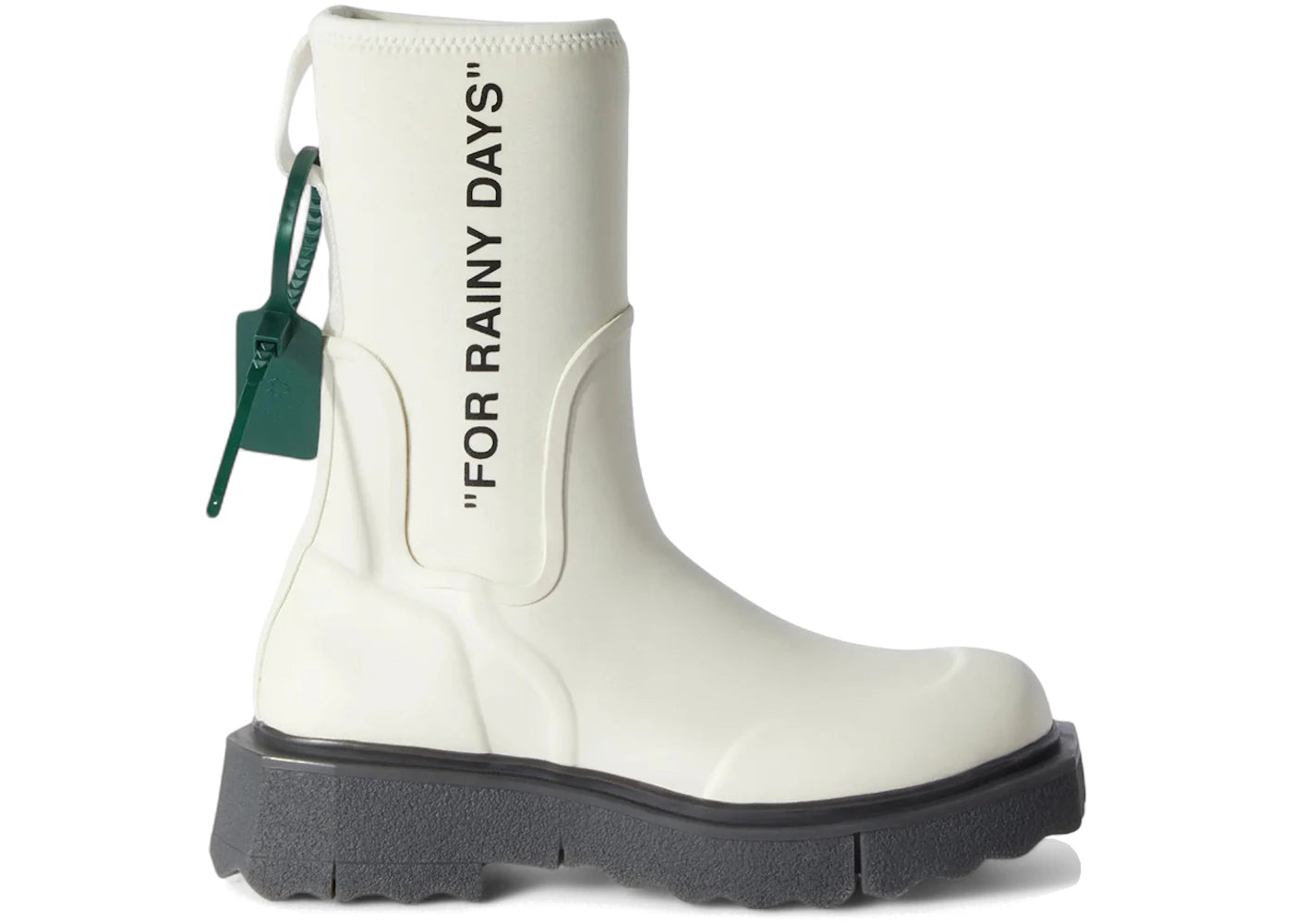 Off-White Sponge Rubber Rain Boot For Rainy Days White (Women'S)