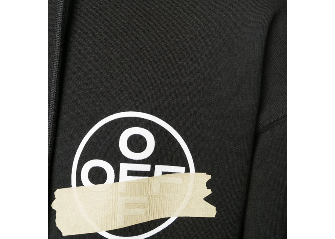 off-white tape diag arrows hoodie black/beige