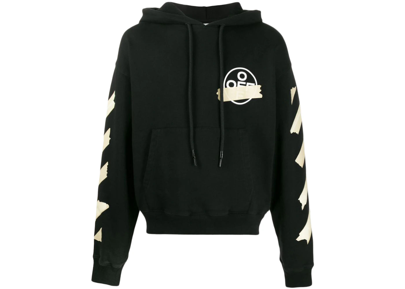 off-white tape diag arrows hoodie black/beige