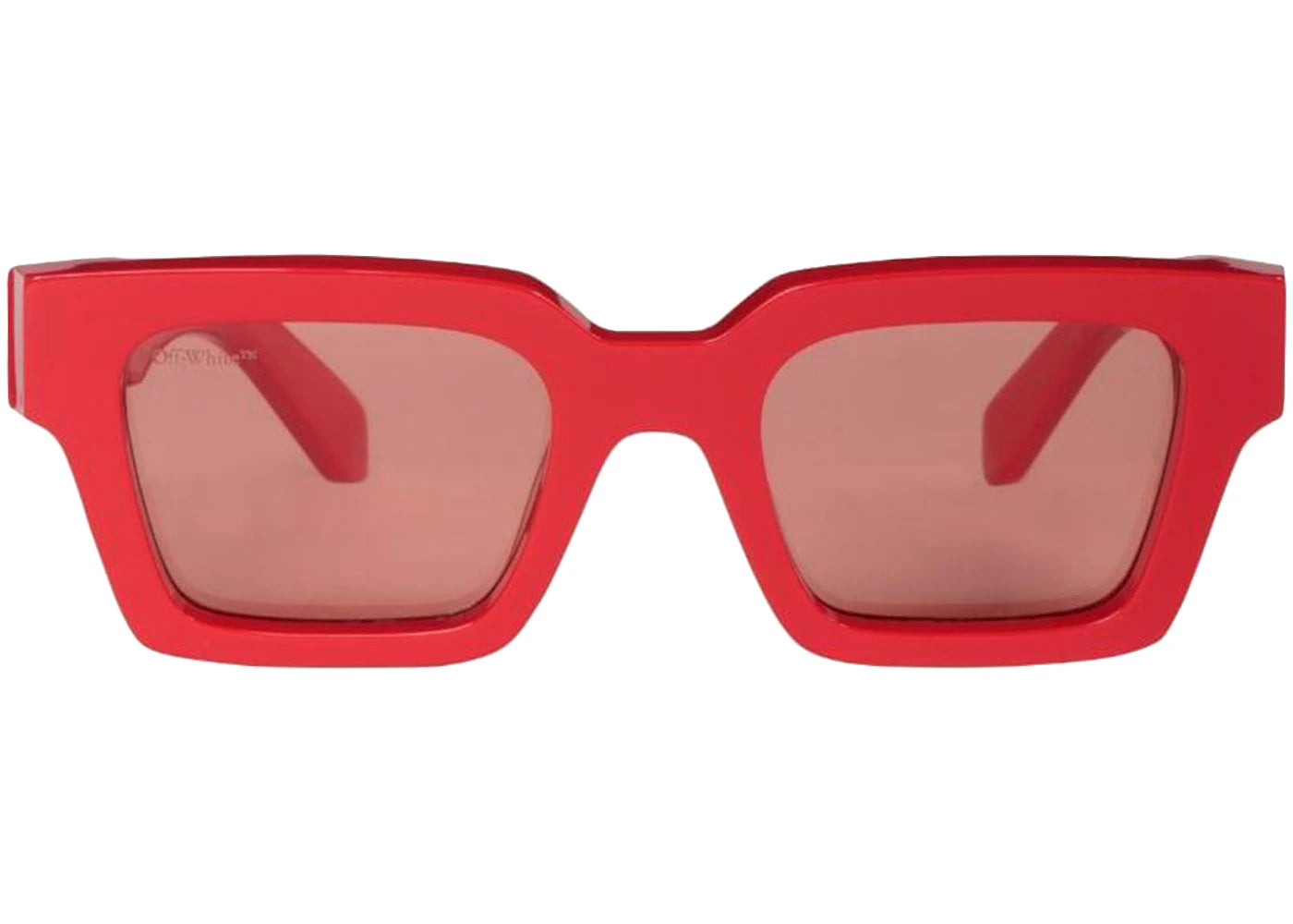 off-white virgil square frame arrows plaque sunglasses red/white/red tint (omri002s209040202000)