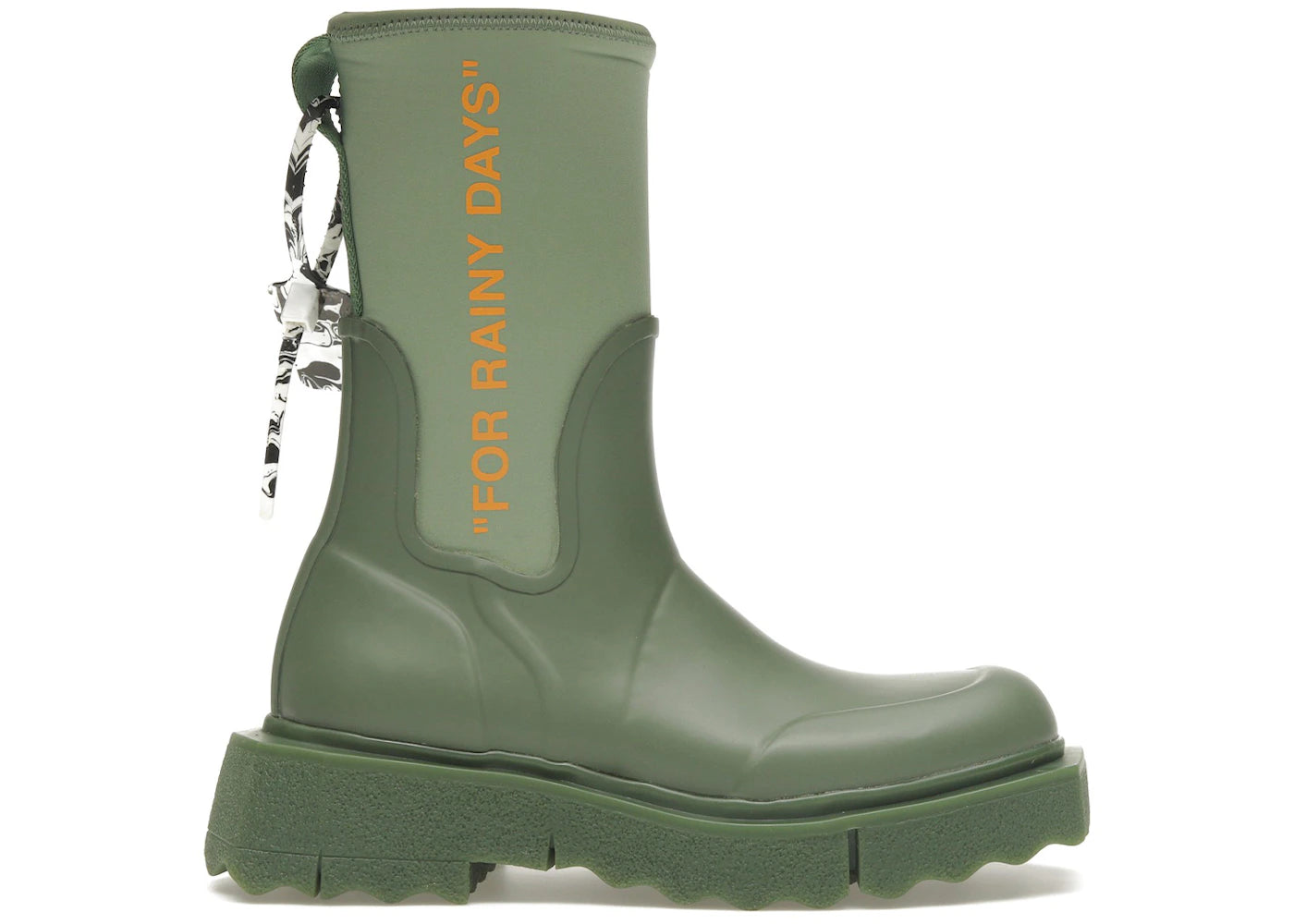 Off-White Zip-Tie Rain Boots Green (Women'S)