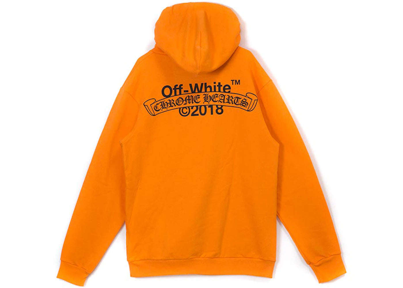 off-white x chrome hearts 2018 hoodie orange/black