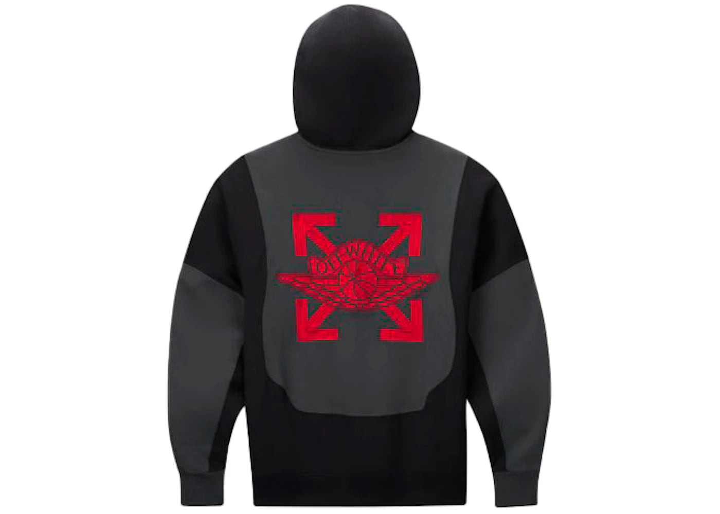 off-white x jordan hoodie hoodie (asia sizing) black