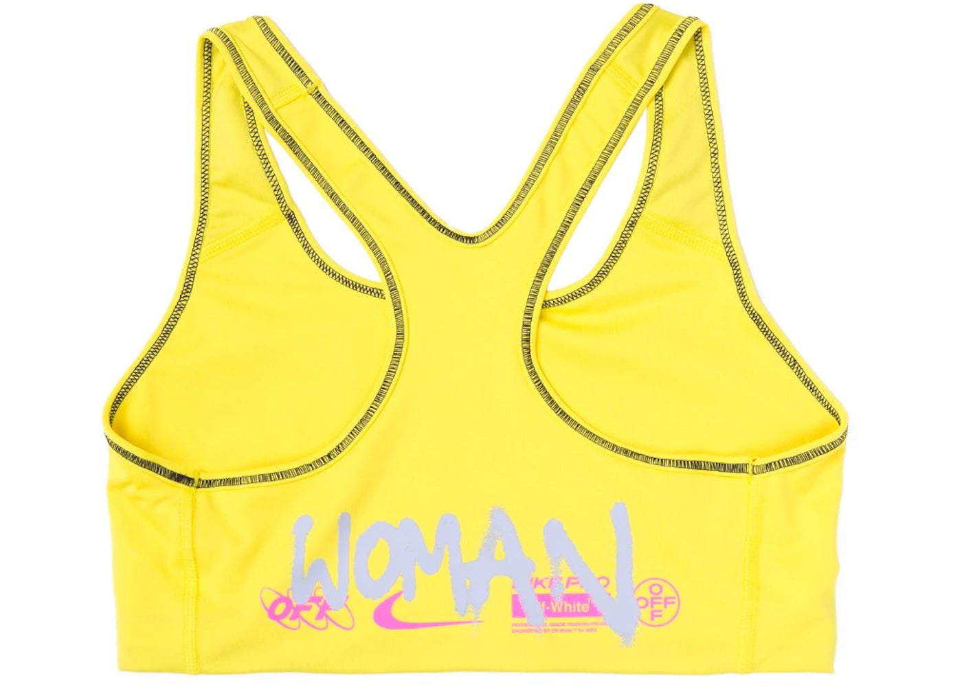 off-white x nike women's sports bra opti yellow
