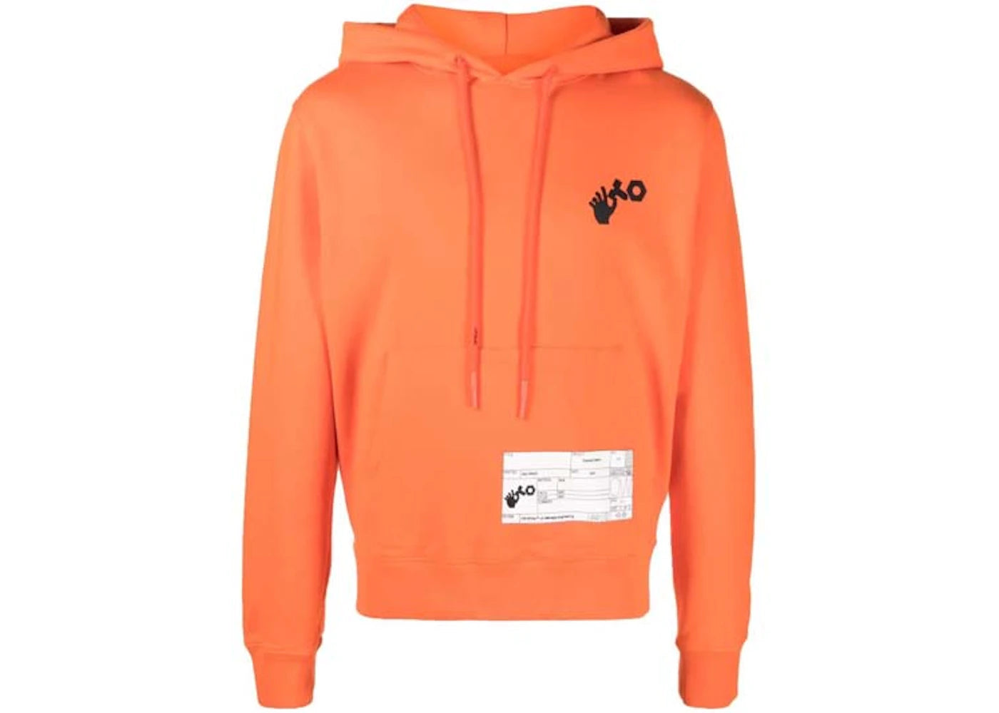 off-white x teenage engineering logo patch cotton hoodie orange