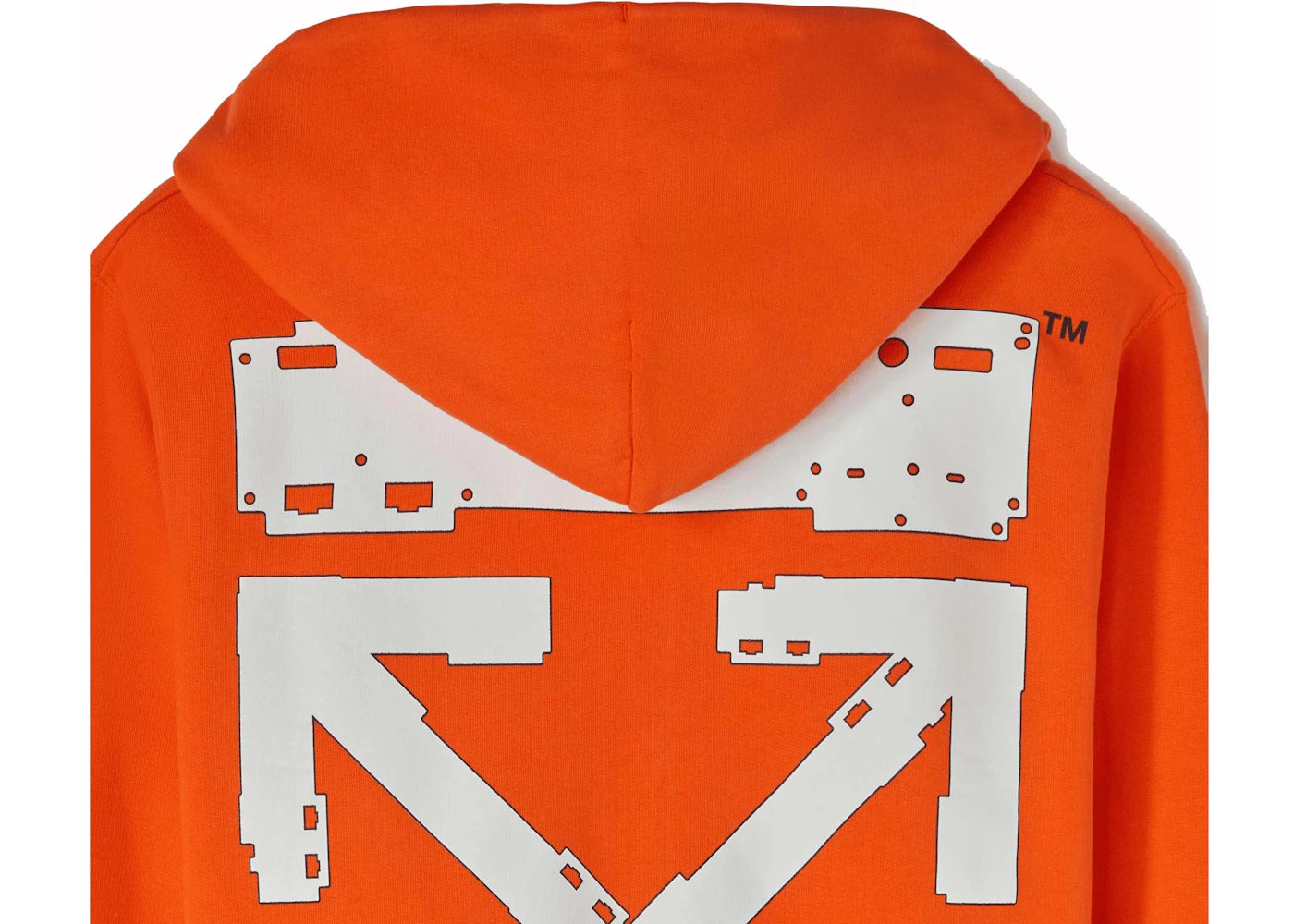 off-white x teenage engineering logo patch hoodie orange/white