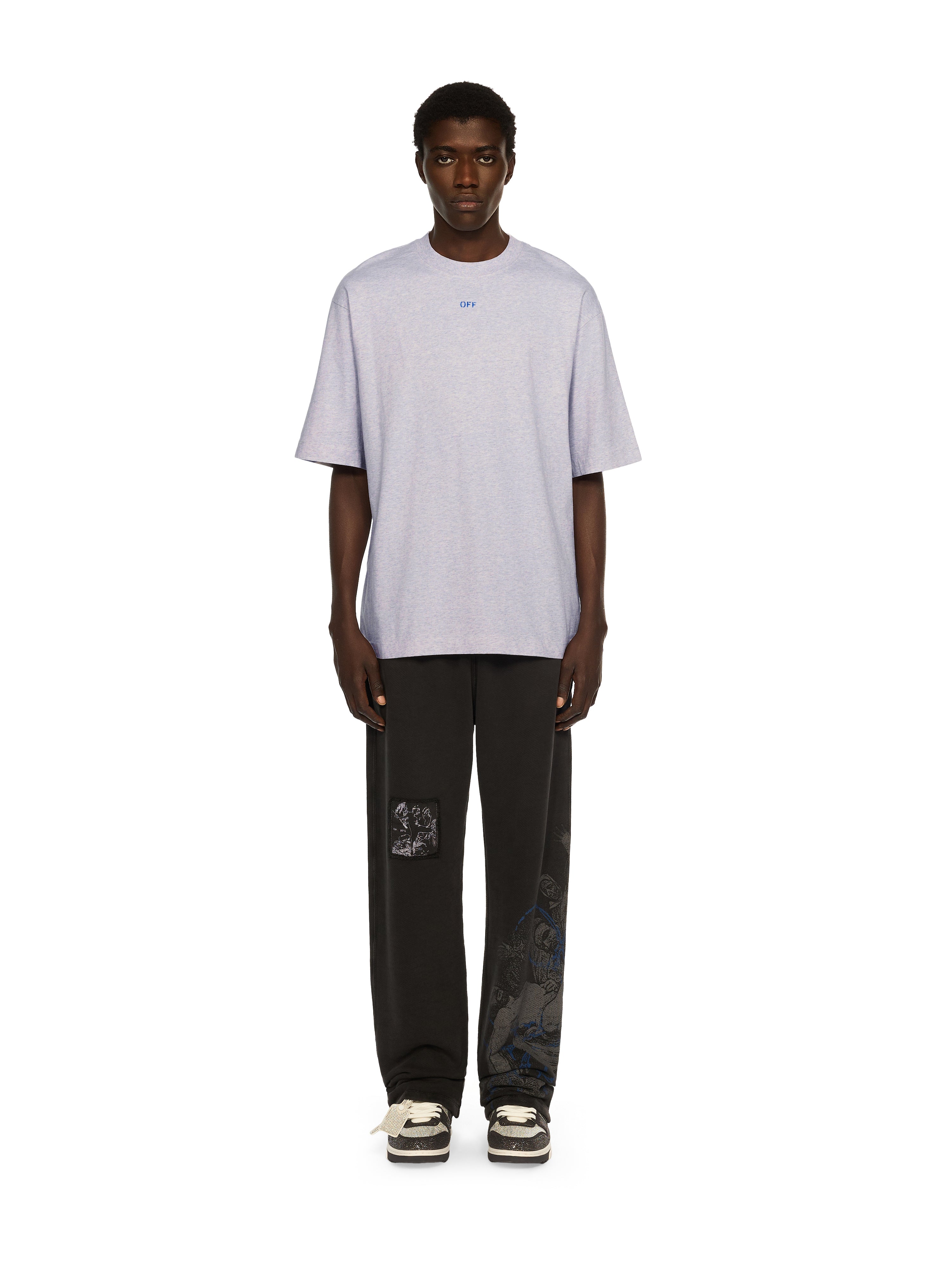 Off-White Stencil Arrow Skate Logo Tshirt Grey