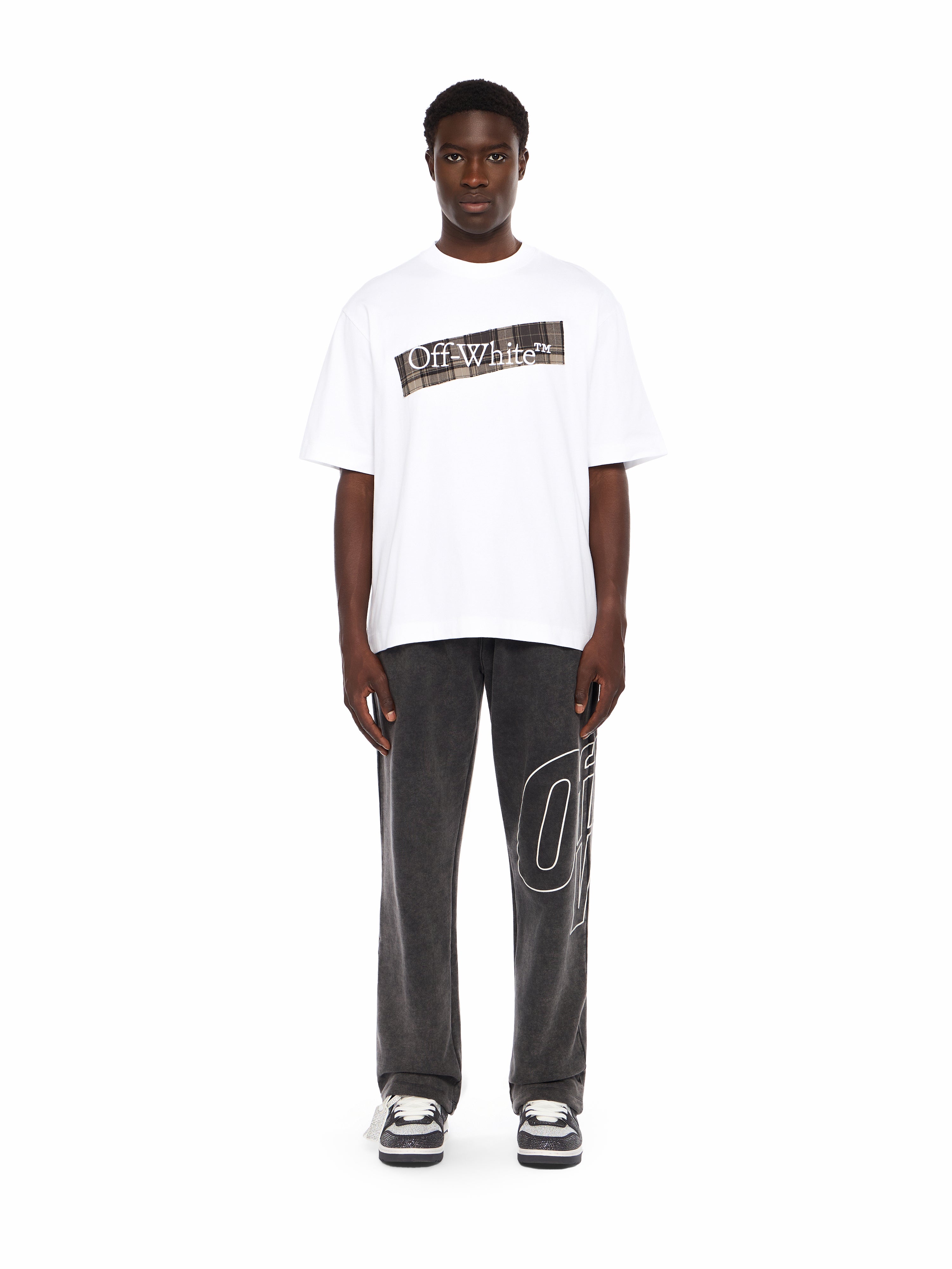 Off-White Flannel Diagonal Skate Logo Tee Black