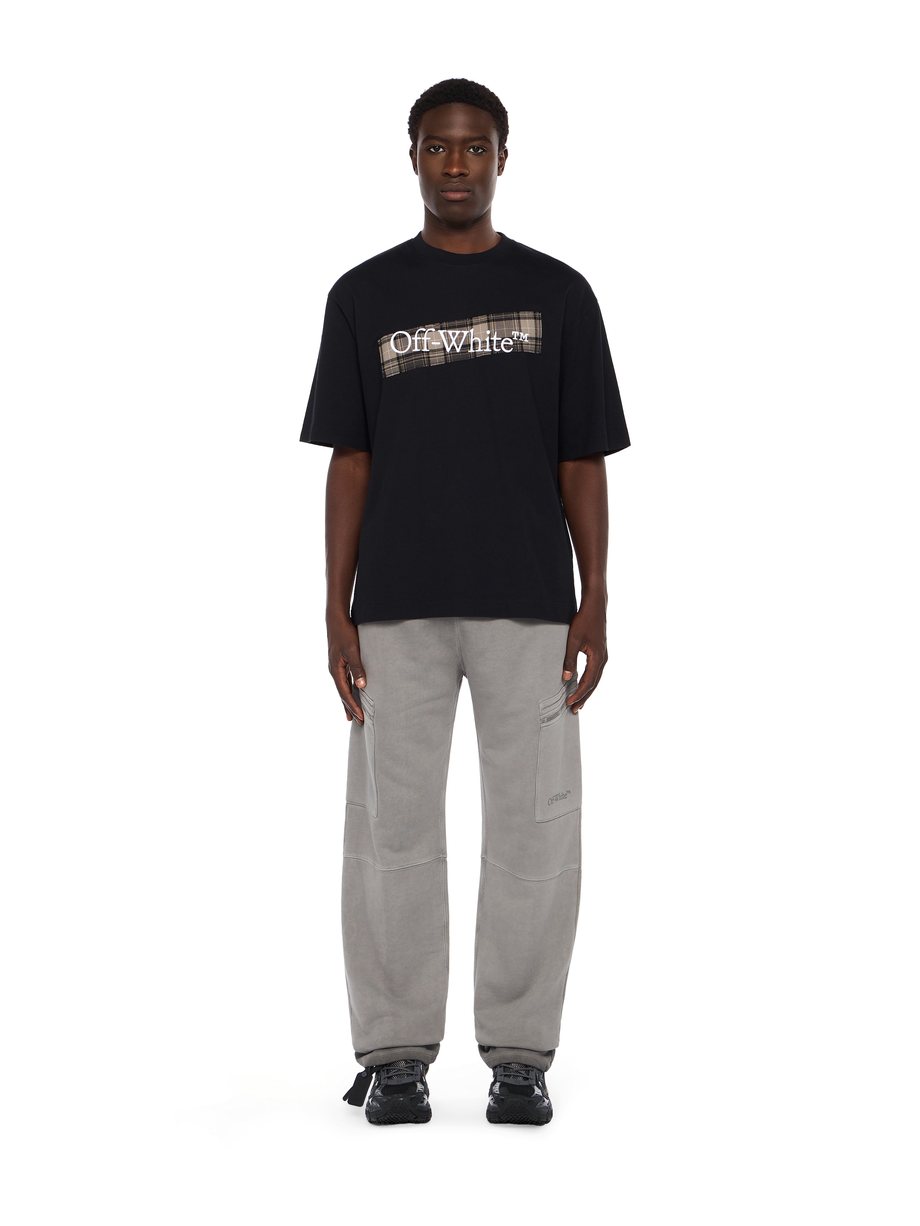 Off-White Flannel Diagonal Skate Logo Tee Black