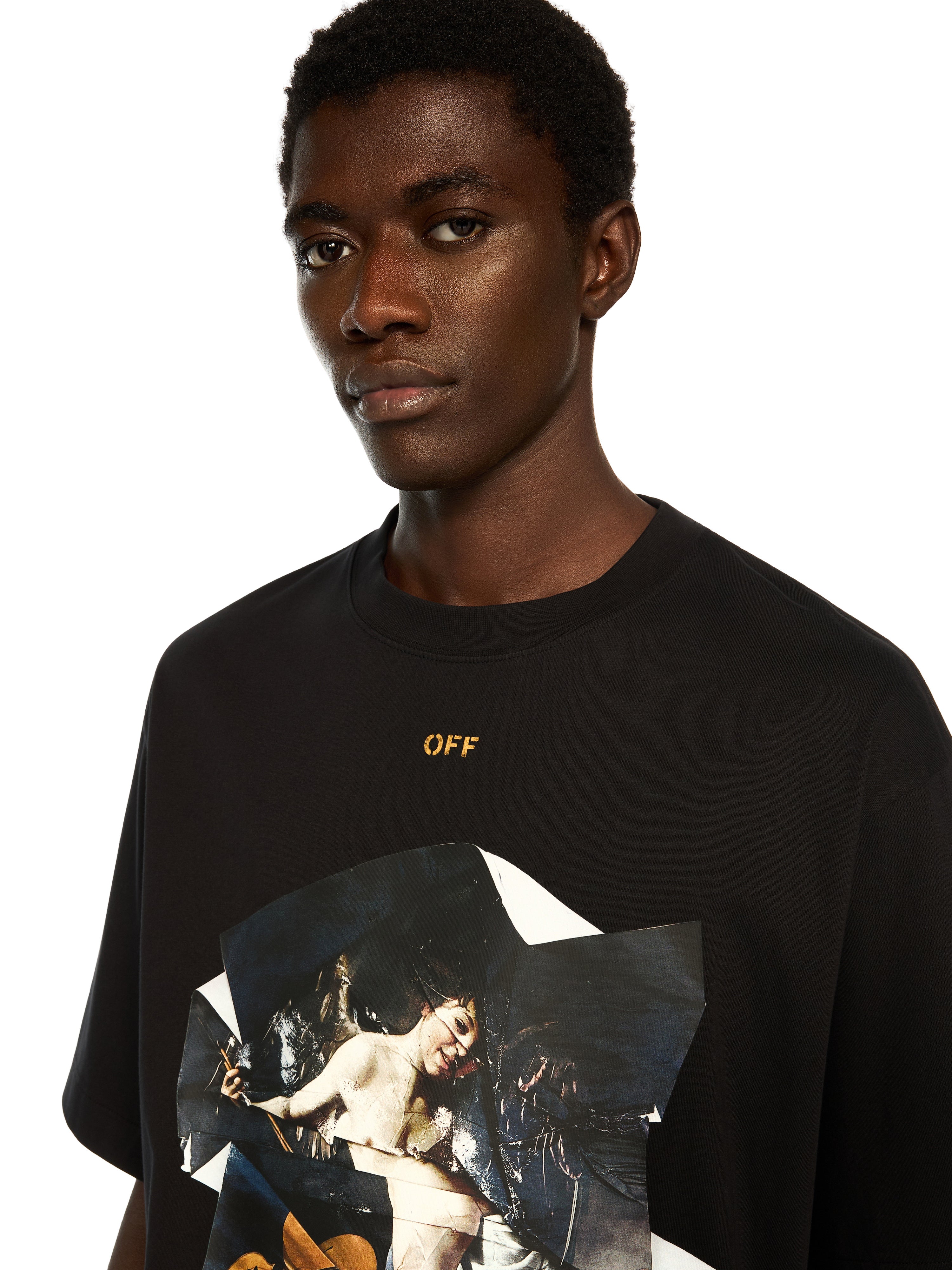 Off-White Cupid Paper Skate Logo Tee Black