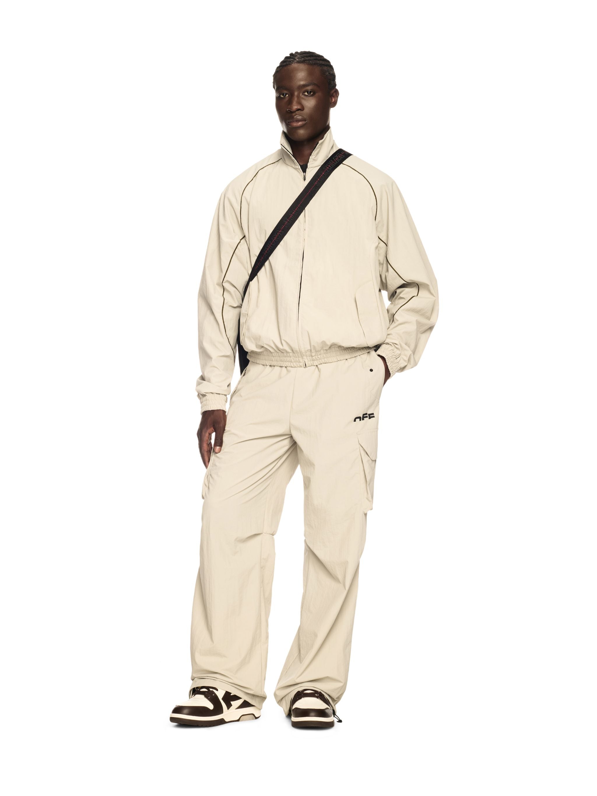 Off-White Gray Off Split Track Pants Neutrals