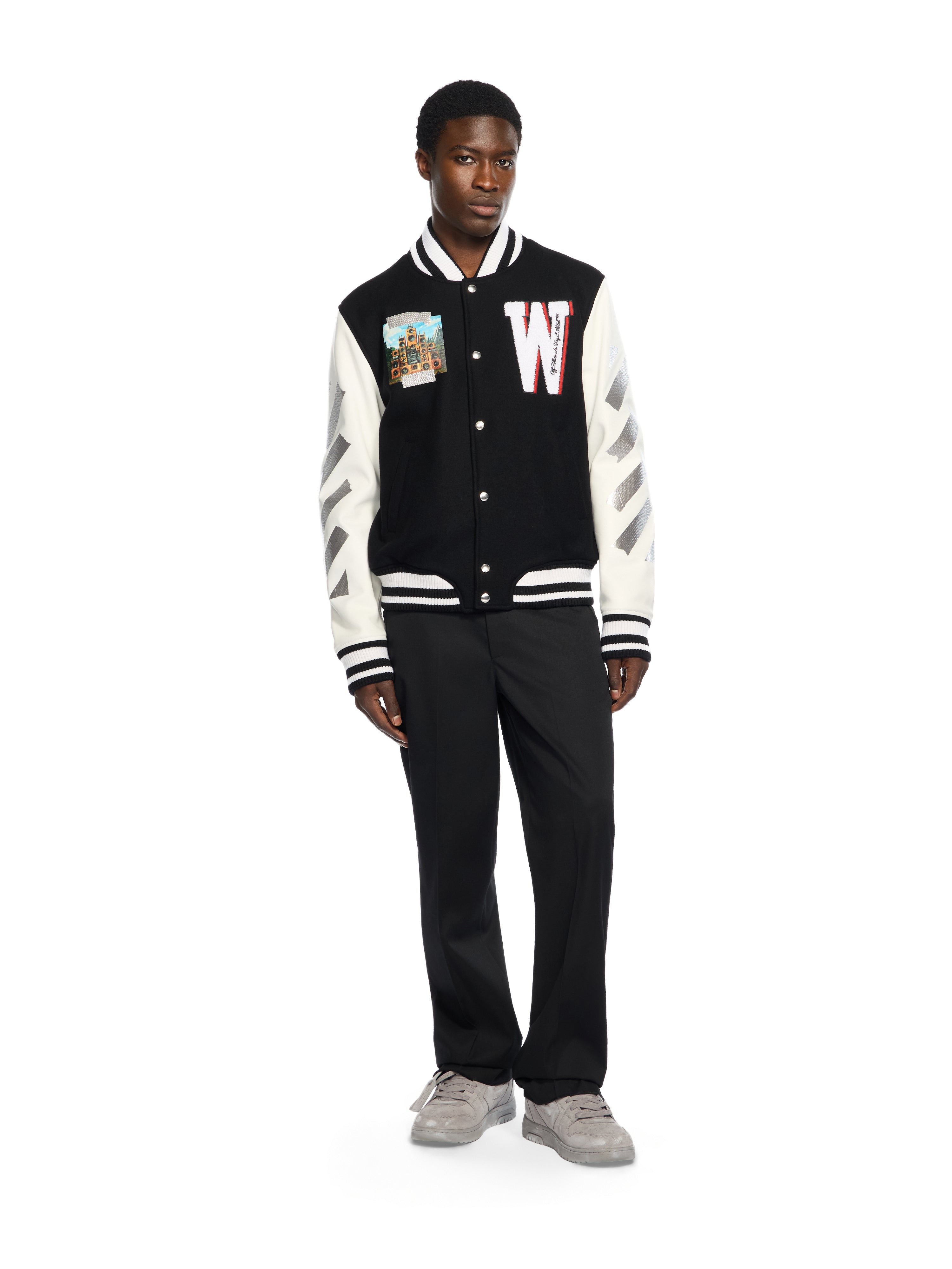 Off-White Wool Mini Flare Pants Black