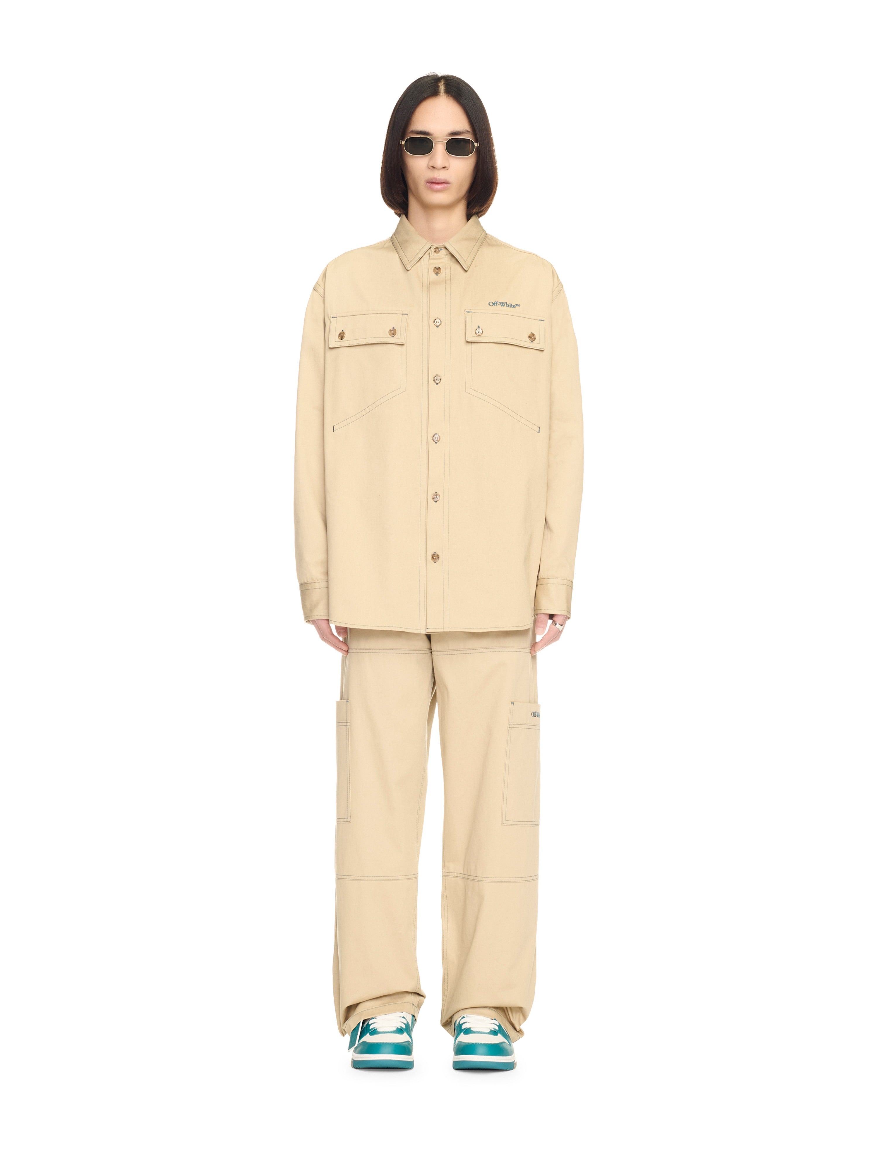Off-White Stitch Cotgab Milit Overshir Grey