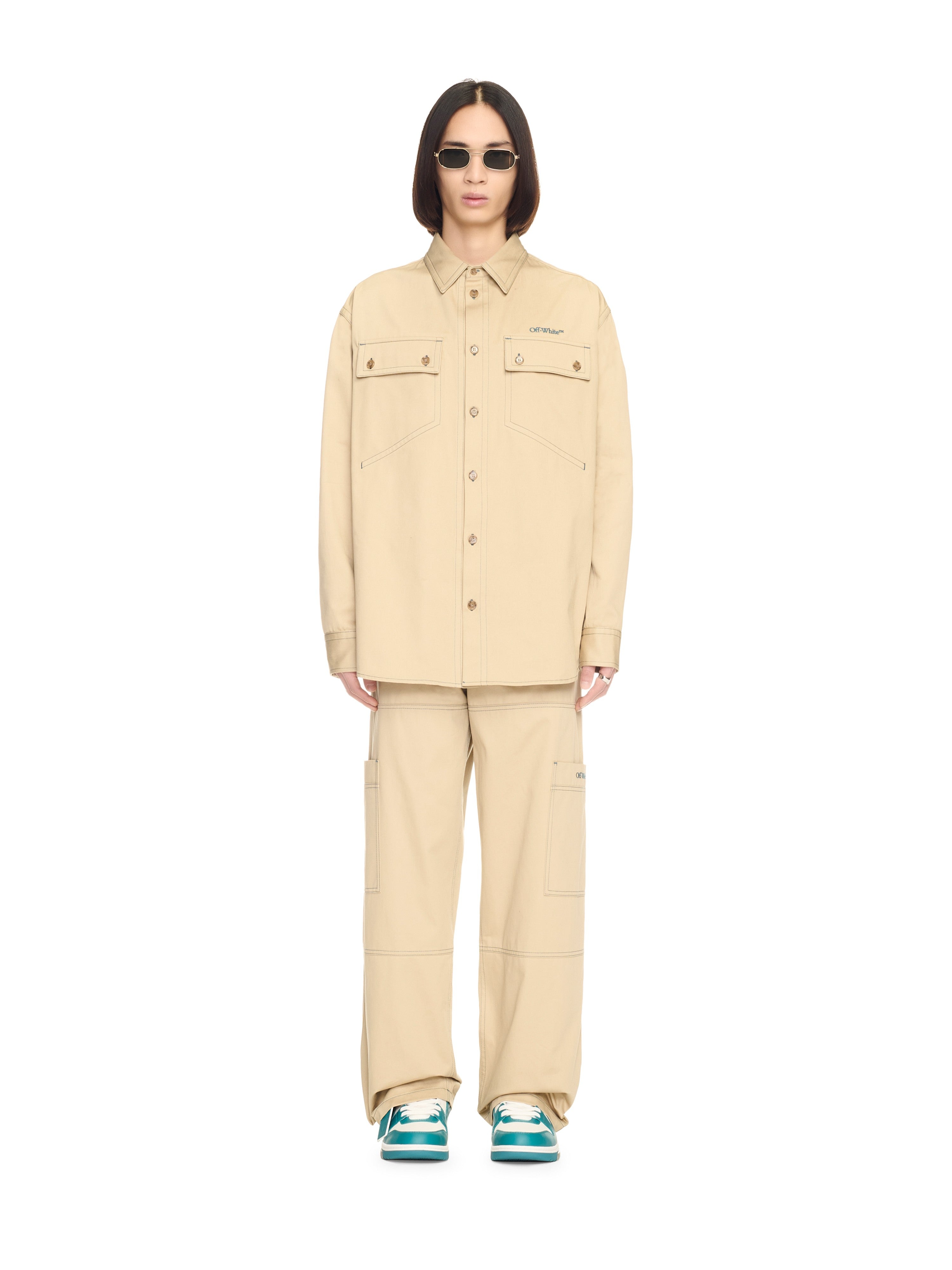 Off-White Stitch Cotgab Milit Overshir Grey