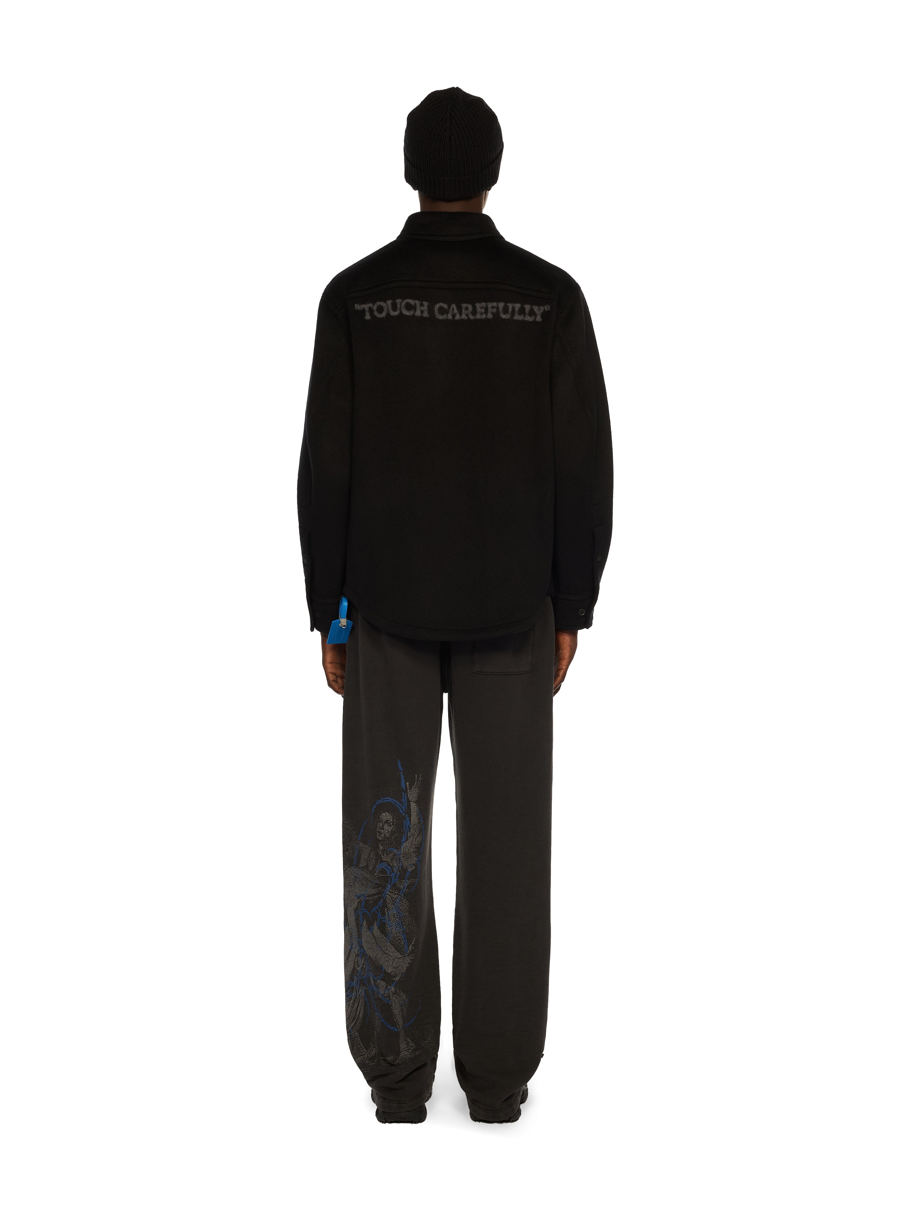 Off-White Quote Military Cashmere Overshirt Black