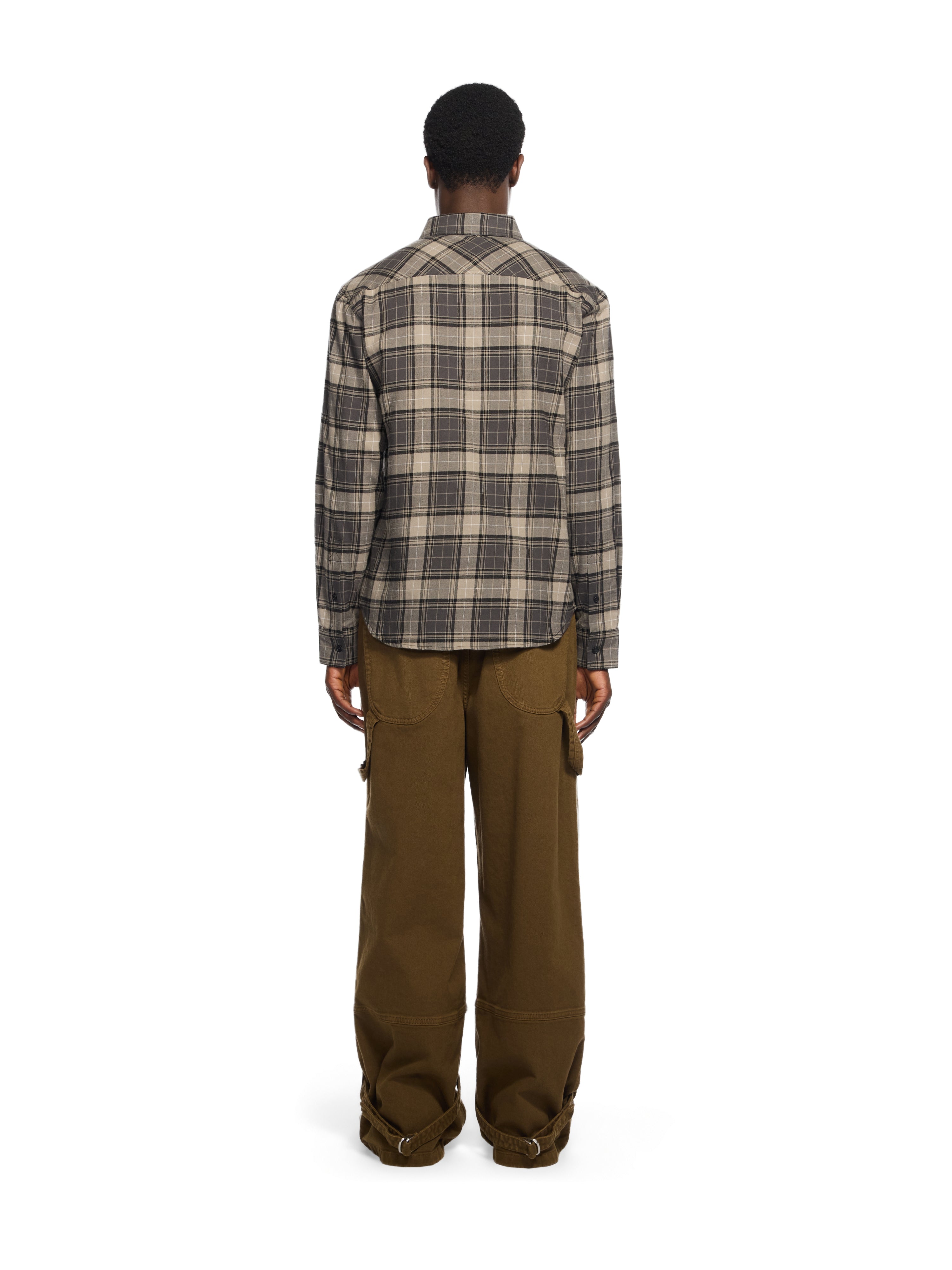 Off-White Spray Book Check Flannel Shirt Grey