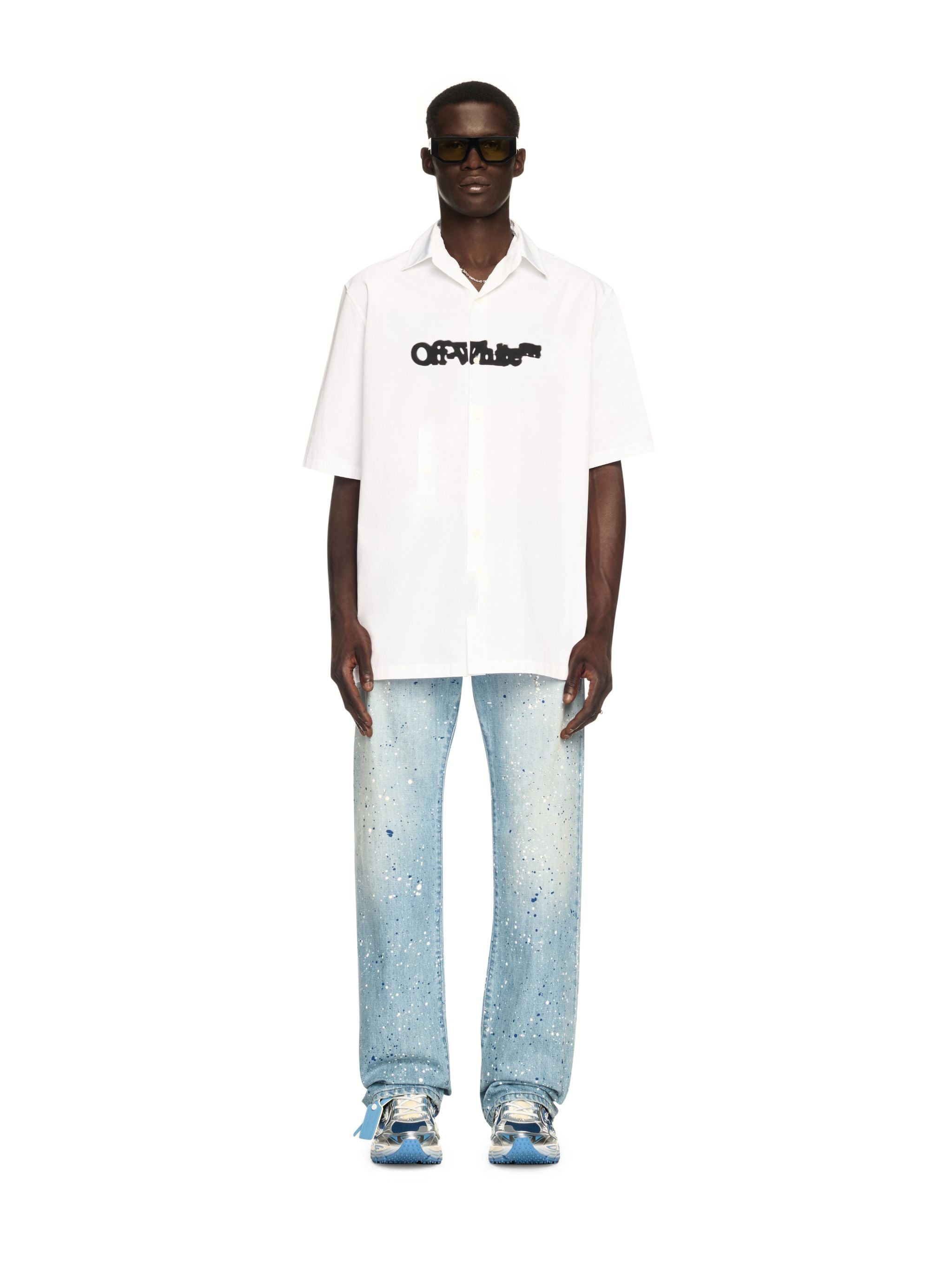 Off-White White Spray Arrow Bowling Shirt